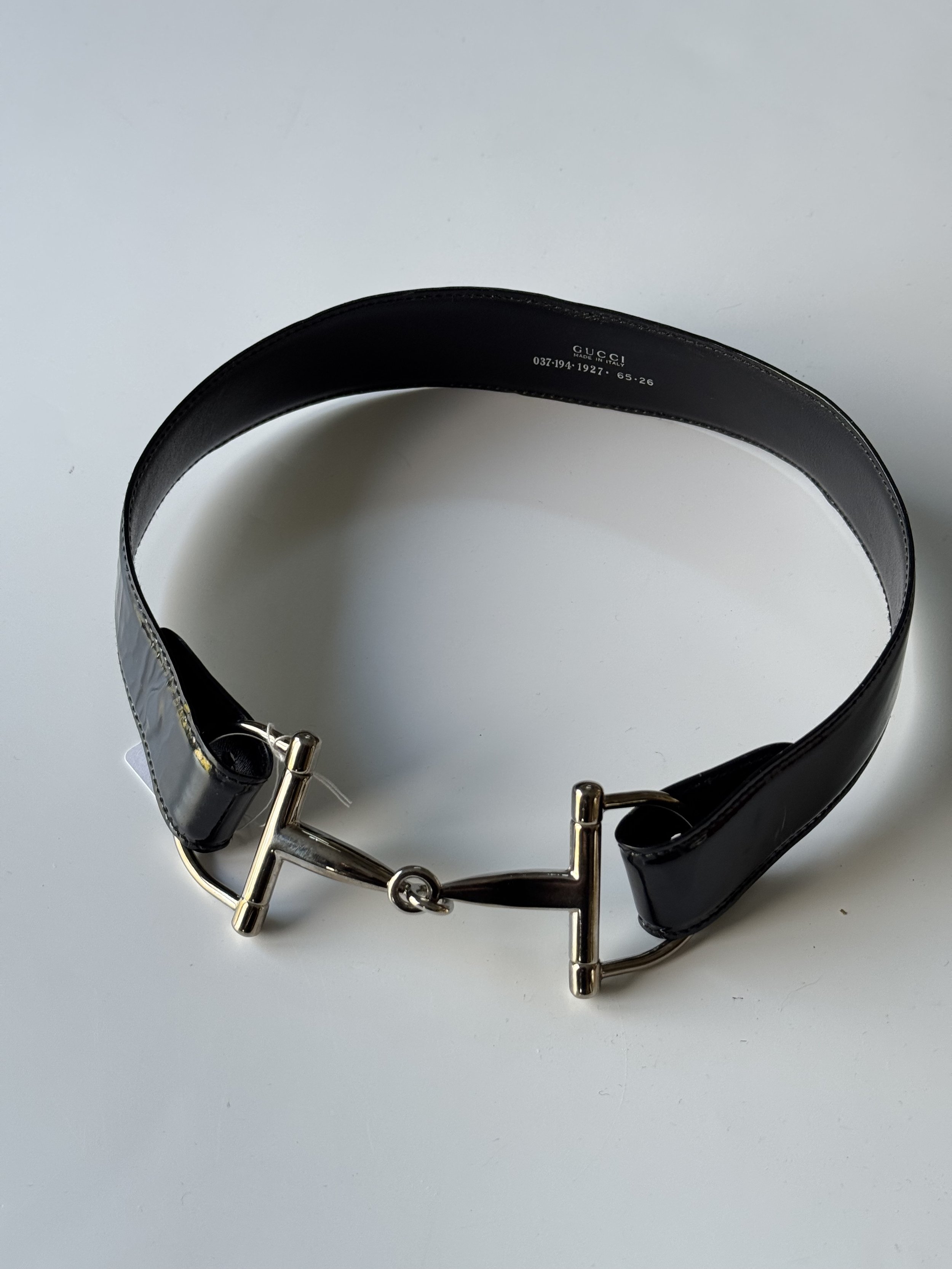 Gucci by Tom Ford Patent Leather Horsebit Belt - 26" - GIMI RARITY