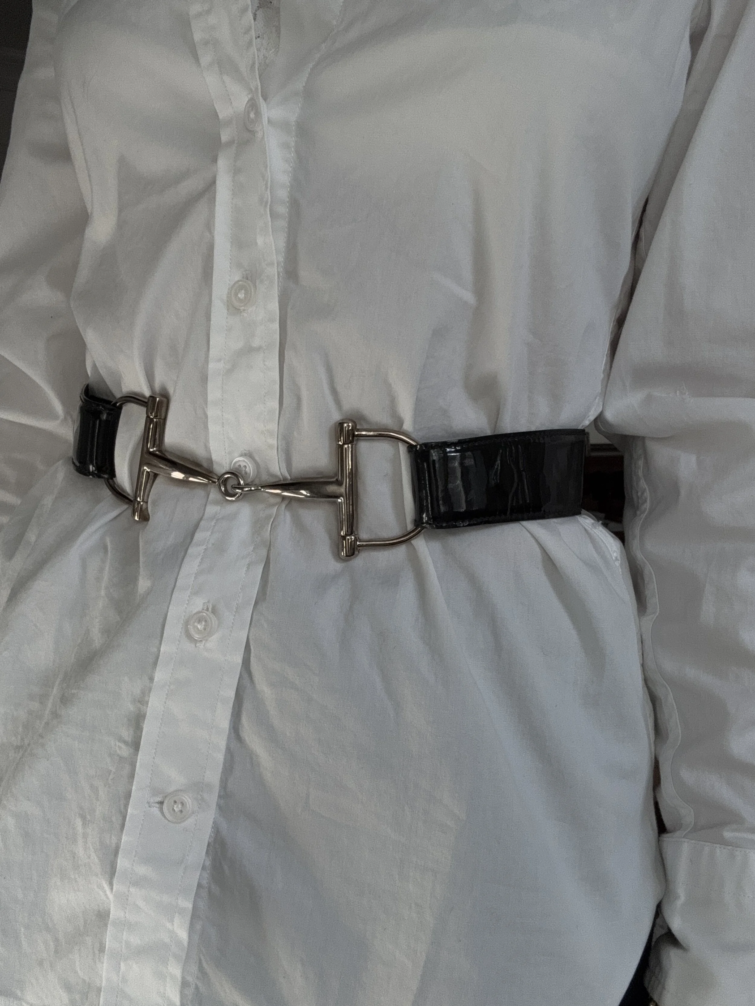 Gucci by Tom Ford Patent Leather Horsebit Belt - 26" - GIMI RARITY