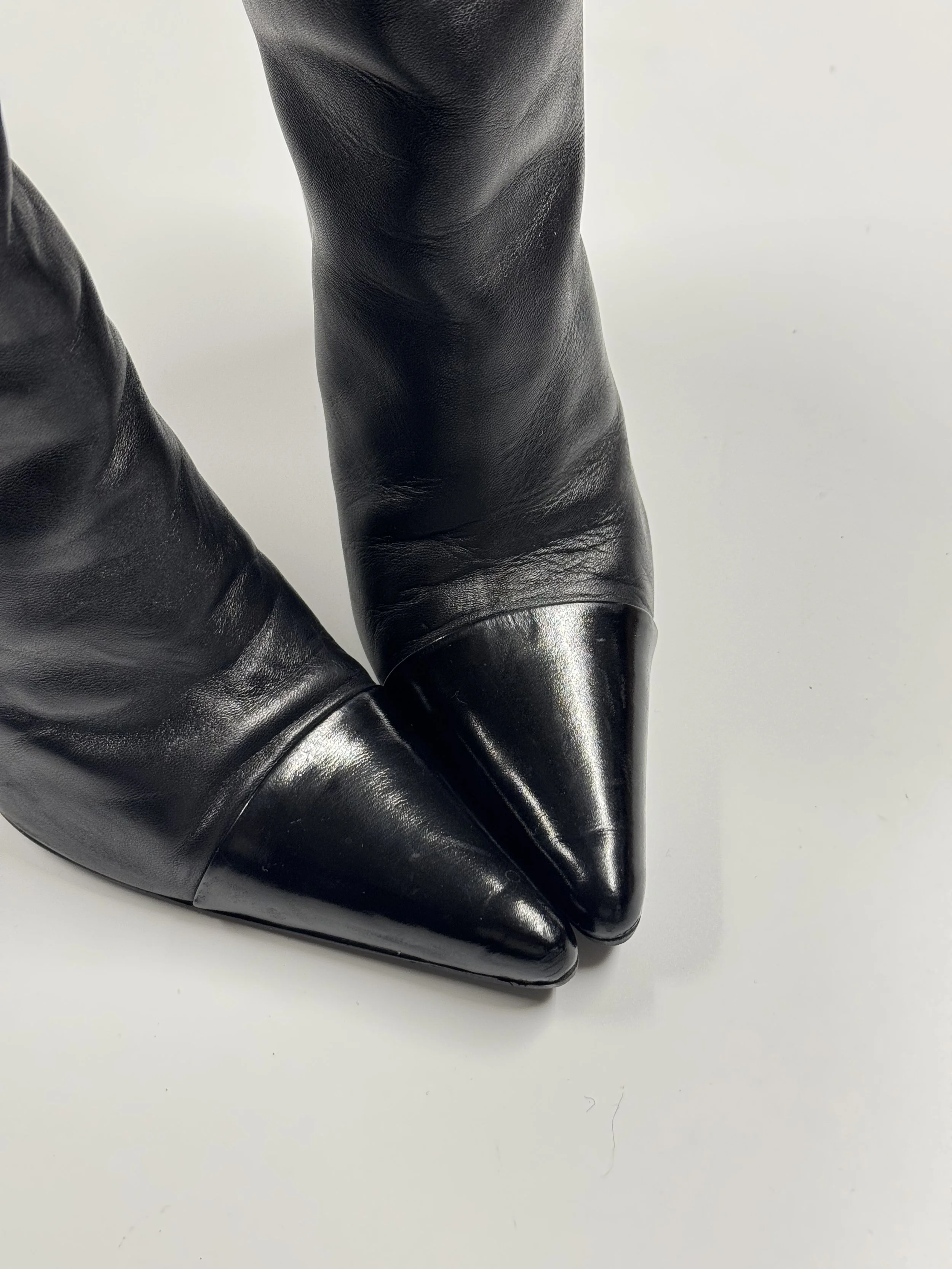 Chanel Leather Fold Over Boots - Size 36 - GIMI RARITY