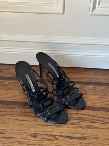 Manolo Blahnik Leather Strappy Heels - Size 41 - GIMI RARITY