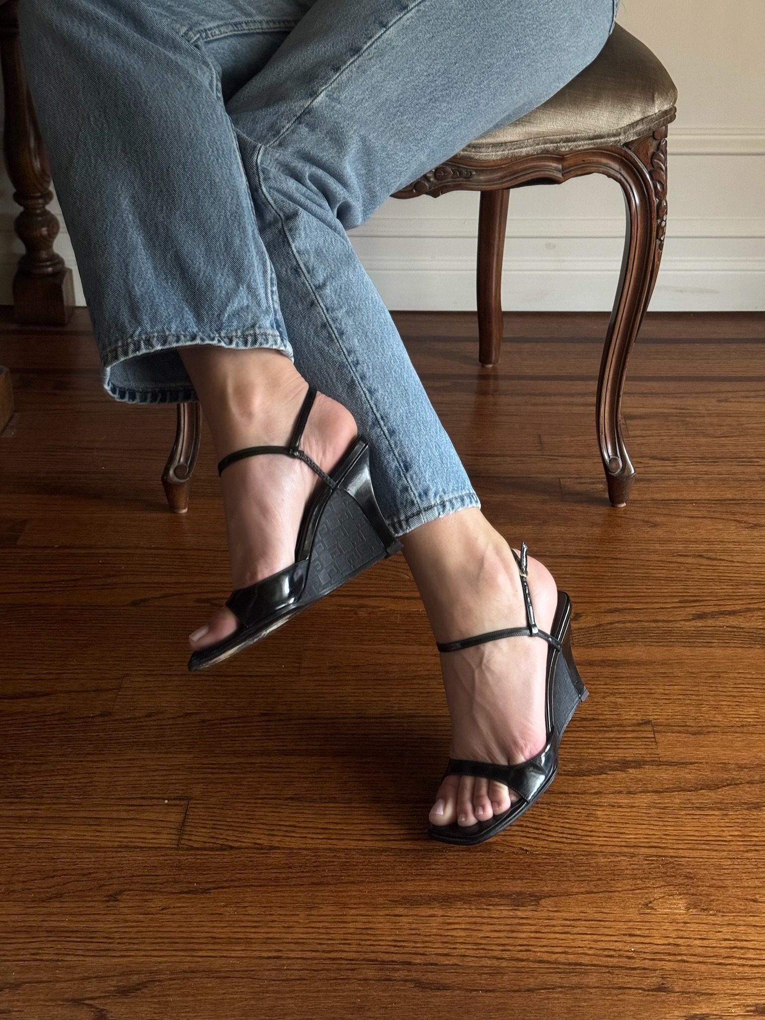 Gucci Patent Leather and Monogram Wedges - Size 6 - GIMI RARITY