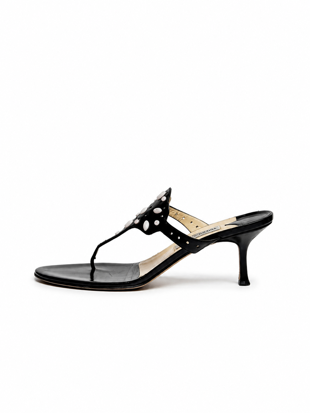 Manolo Blahnik Leather Thong Heel - Size 41 - GIMI RARITY