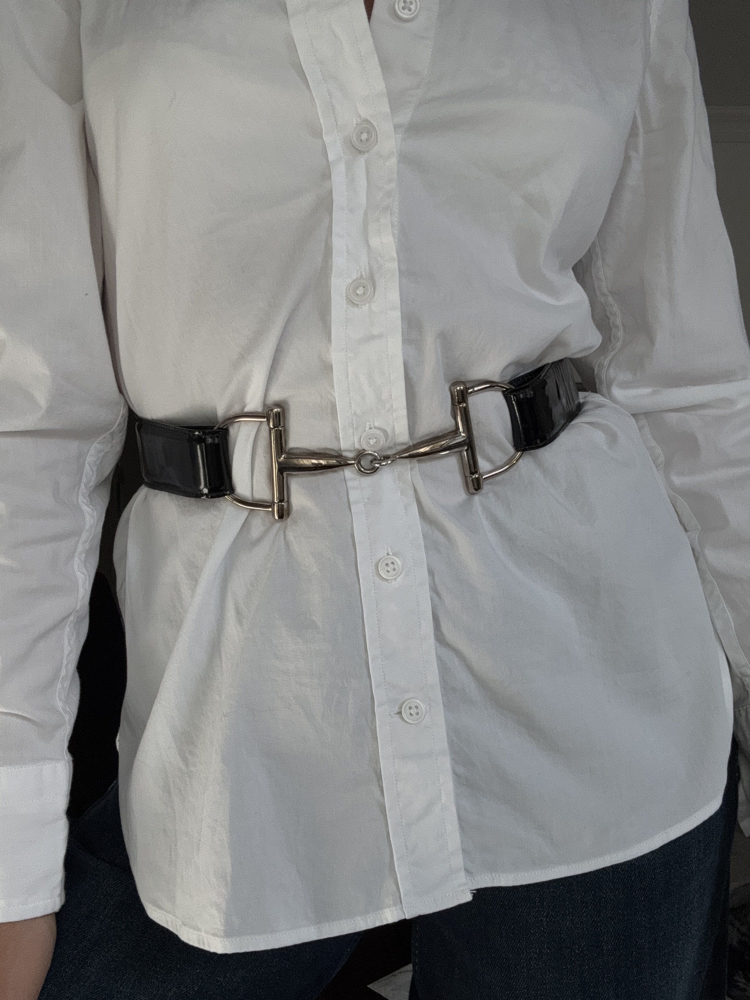 Gucci by Tom Ford Patent Leather Horsebit Belt - 26" - GIMI RARITY