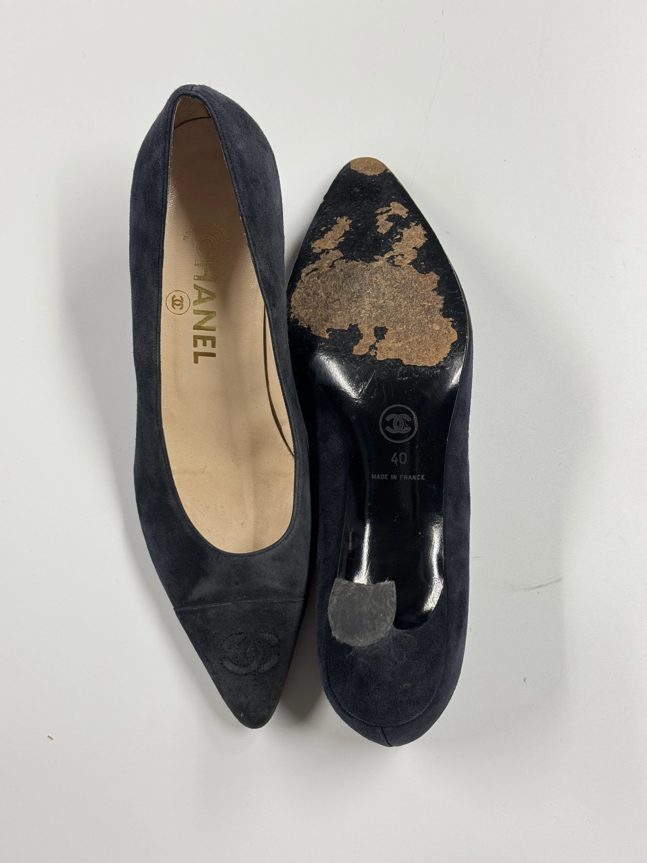 Chanel Suede Chevre Heels - Size 40 - GIMI RARITY