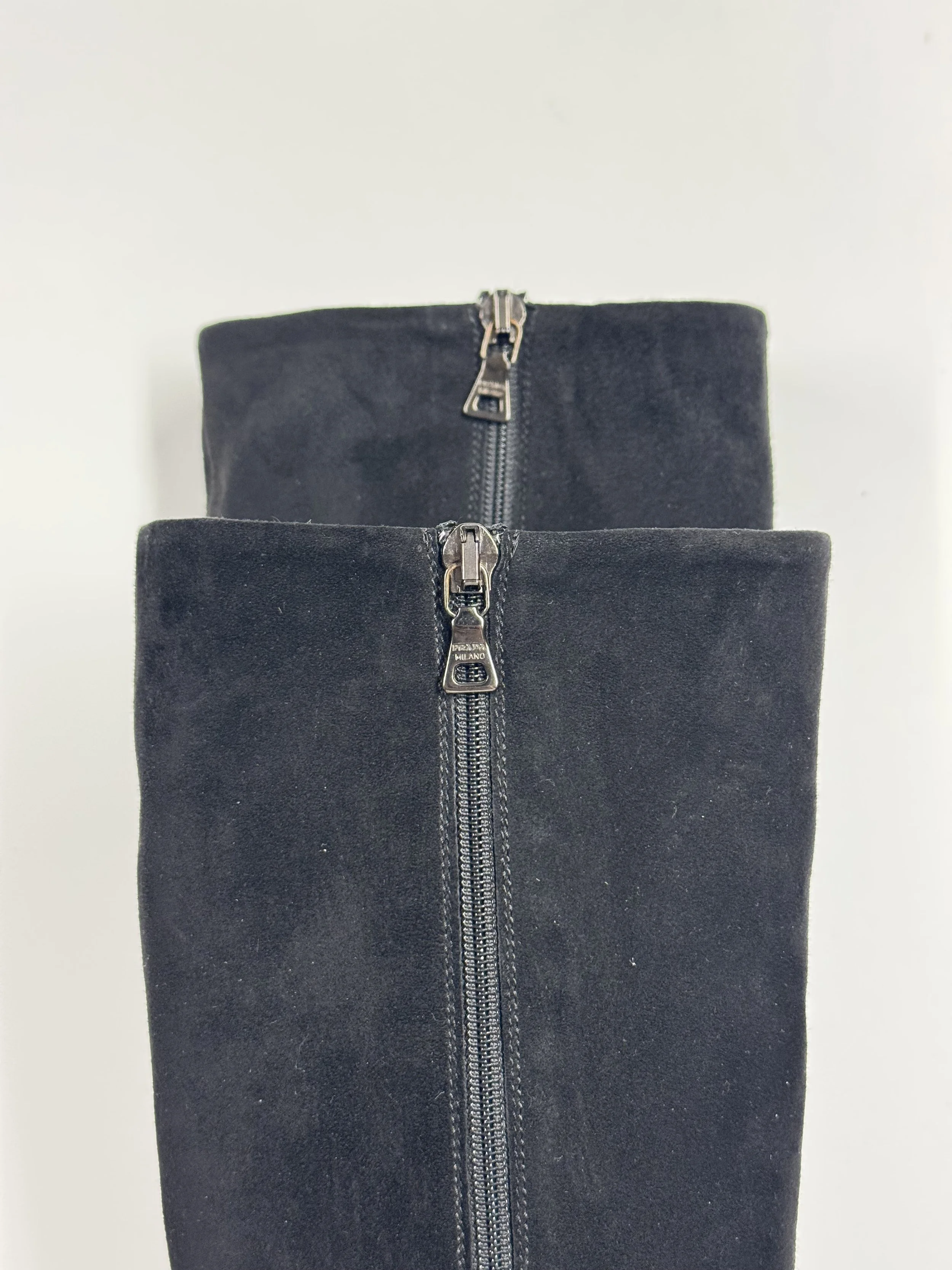 Prada Suede Pointed Toe Boots - Size 37 - GIMI RARITY