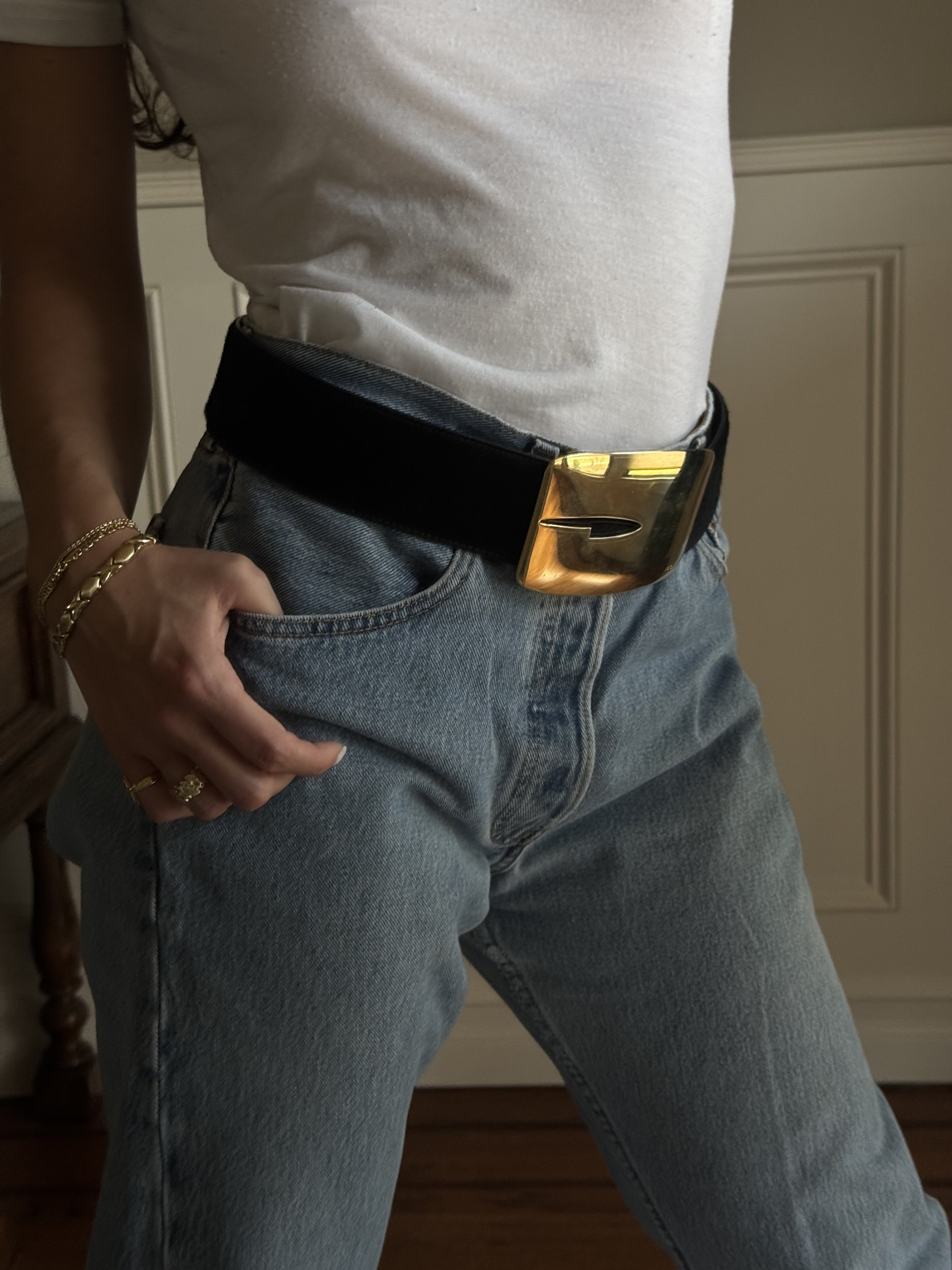 Gucci by Tom Ford Black Ponyhair Belt - GIMI RARITY