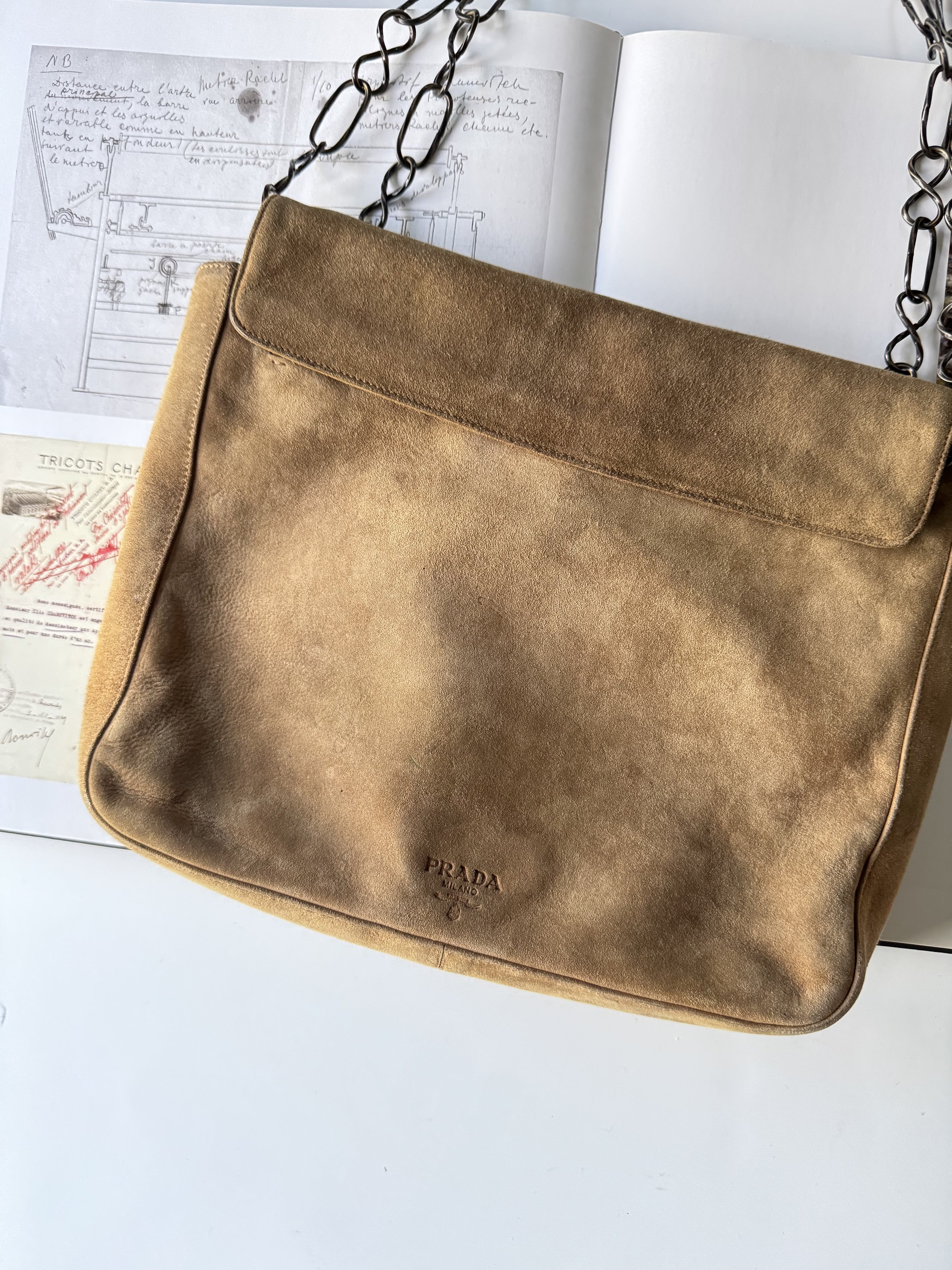 Prada Suede Chain Bag - GIMI RARITY