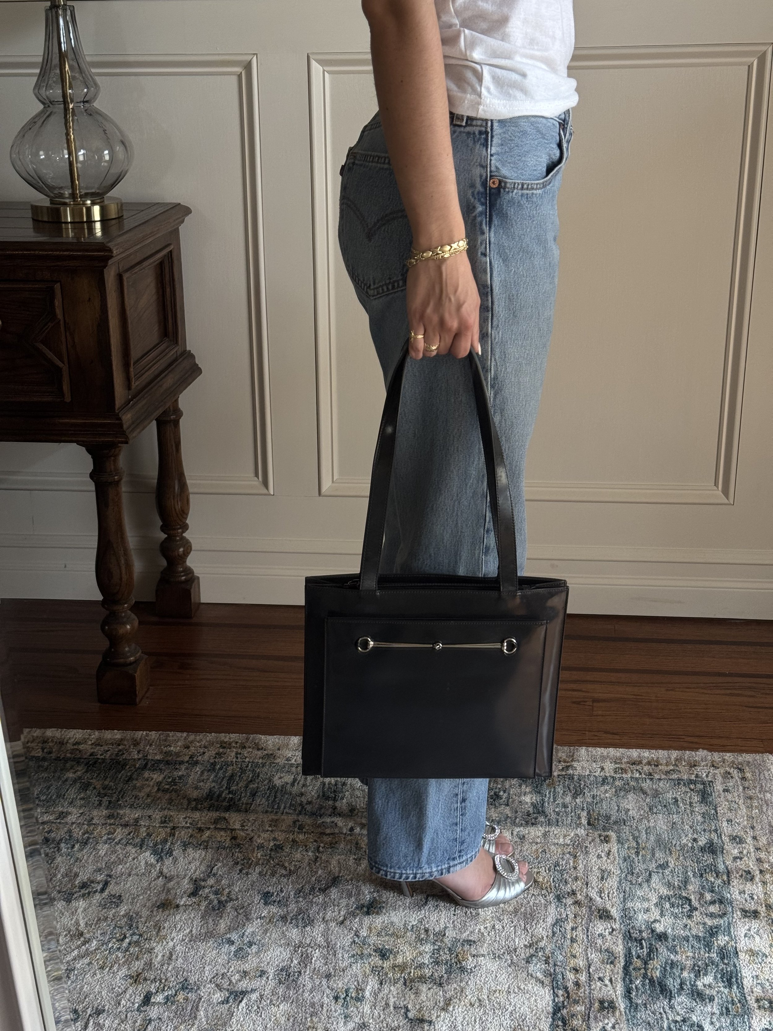 Gucci by Tom Ford Grey Horsebit Square Shoulder Bag - GIMI RARITY