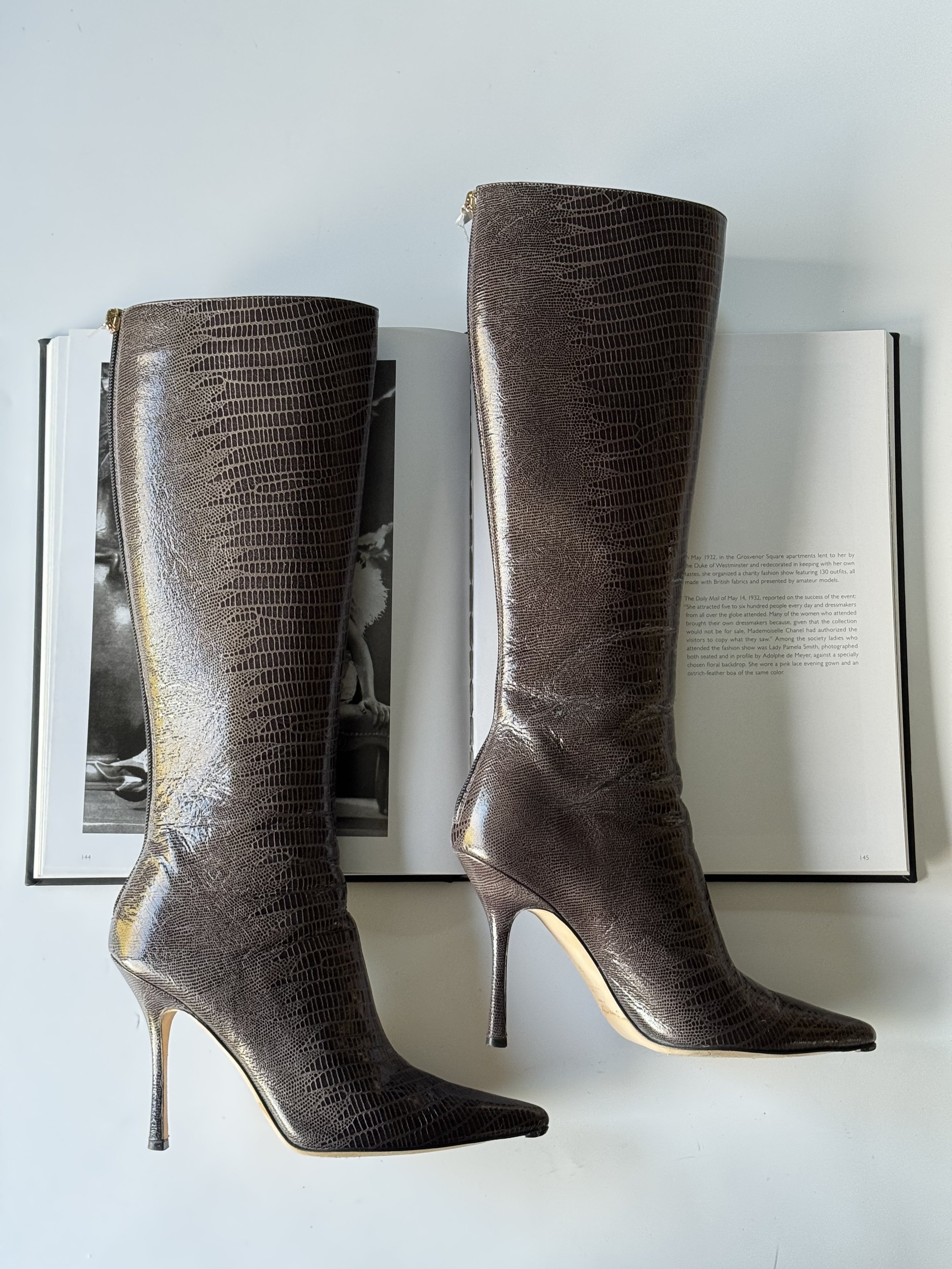 Jimmy Choo Pointed Toe Boots - Size 37 - GIMI RARITY
