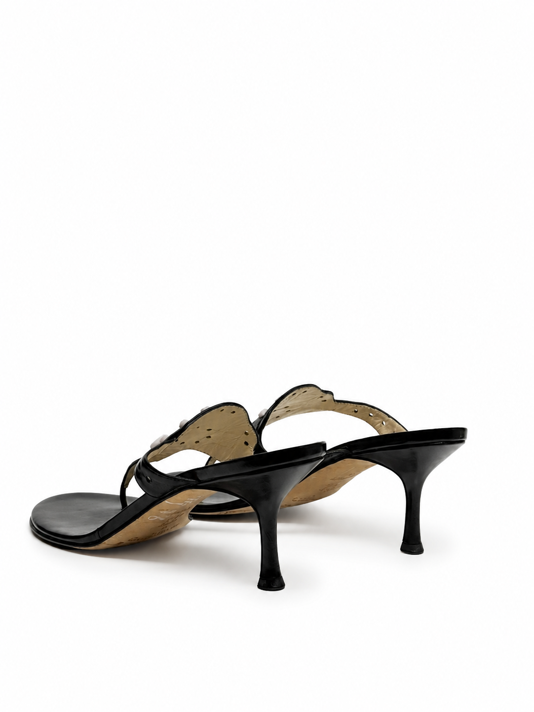 Manolo Blahnik Leather Thong Heel - Size 41 - GIMI RARITY