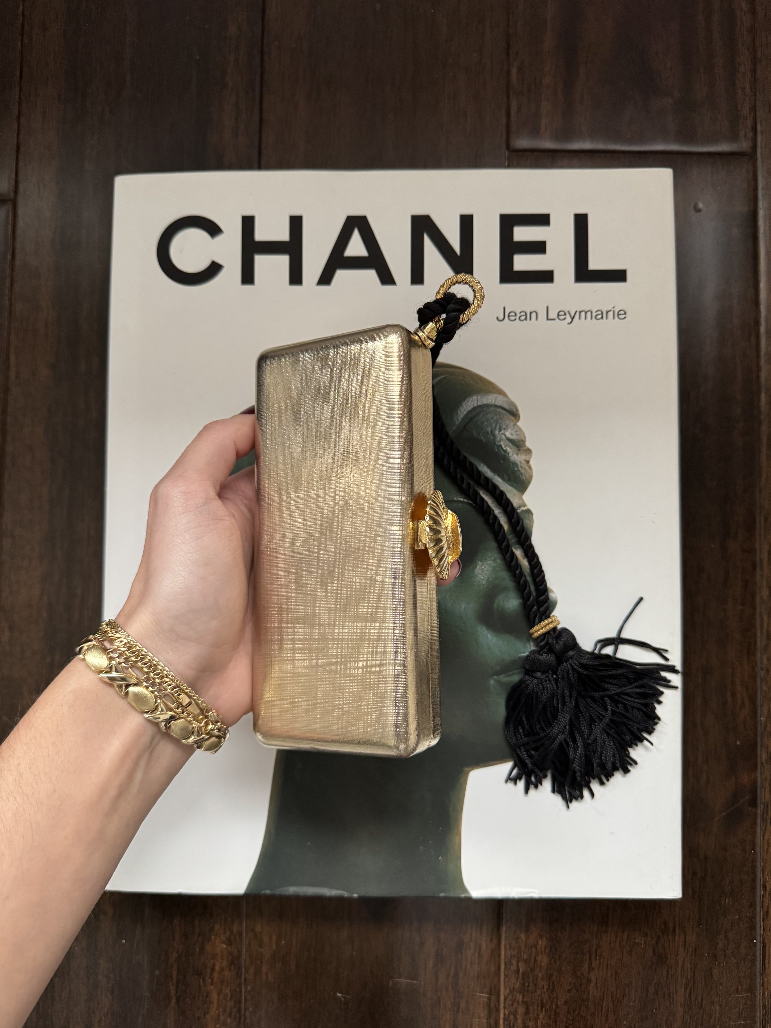 Vintage Gold Metal Evening Bag with Tassel - GIMI RARITY
