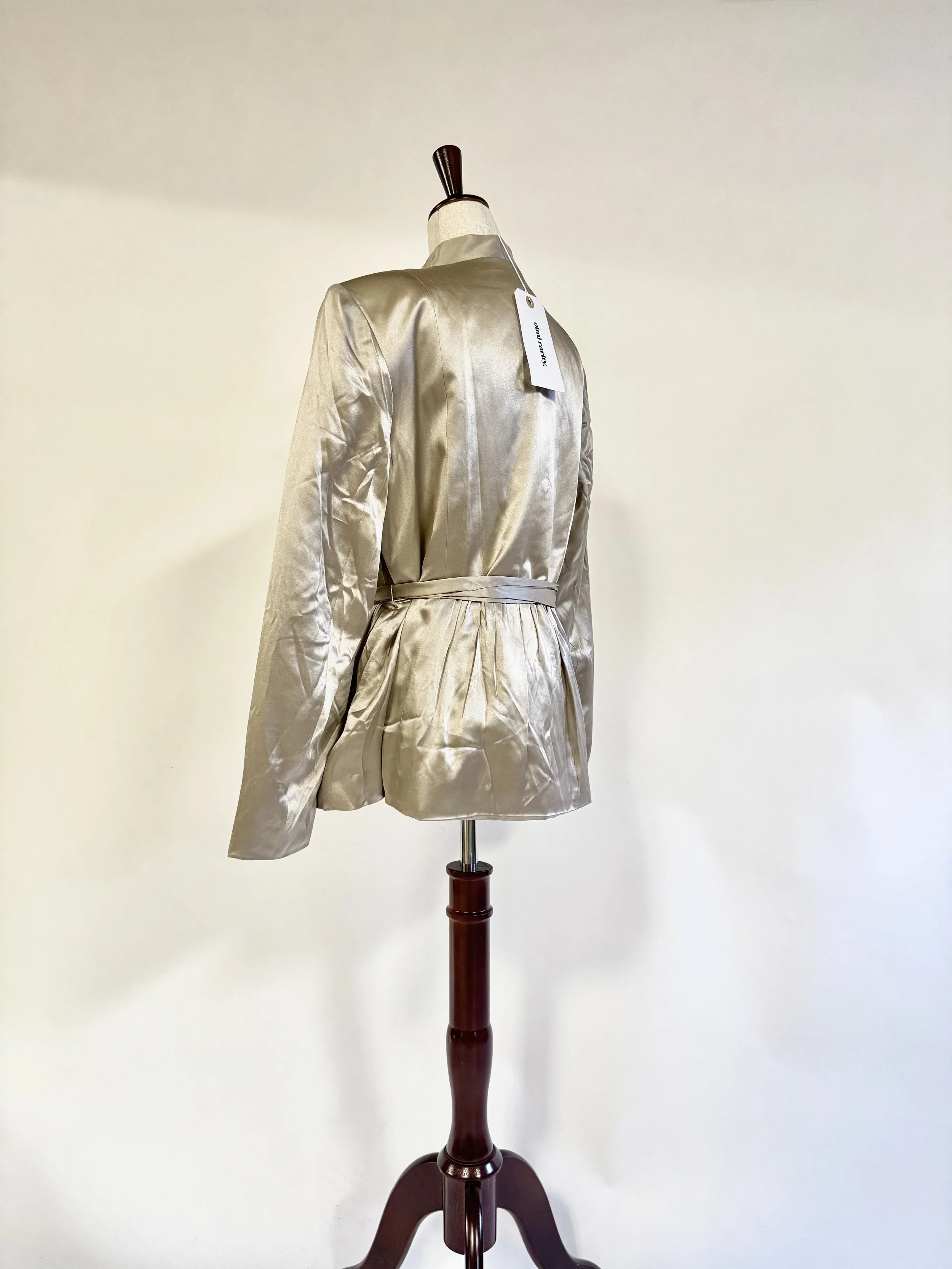 Vintage Silk Belted Blazer - GIMI RARITY