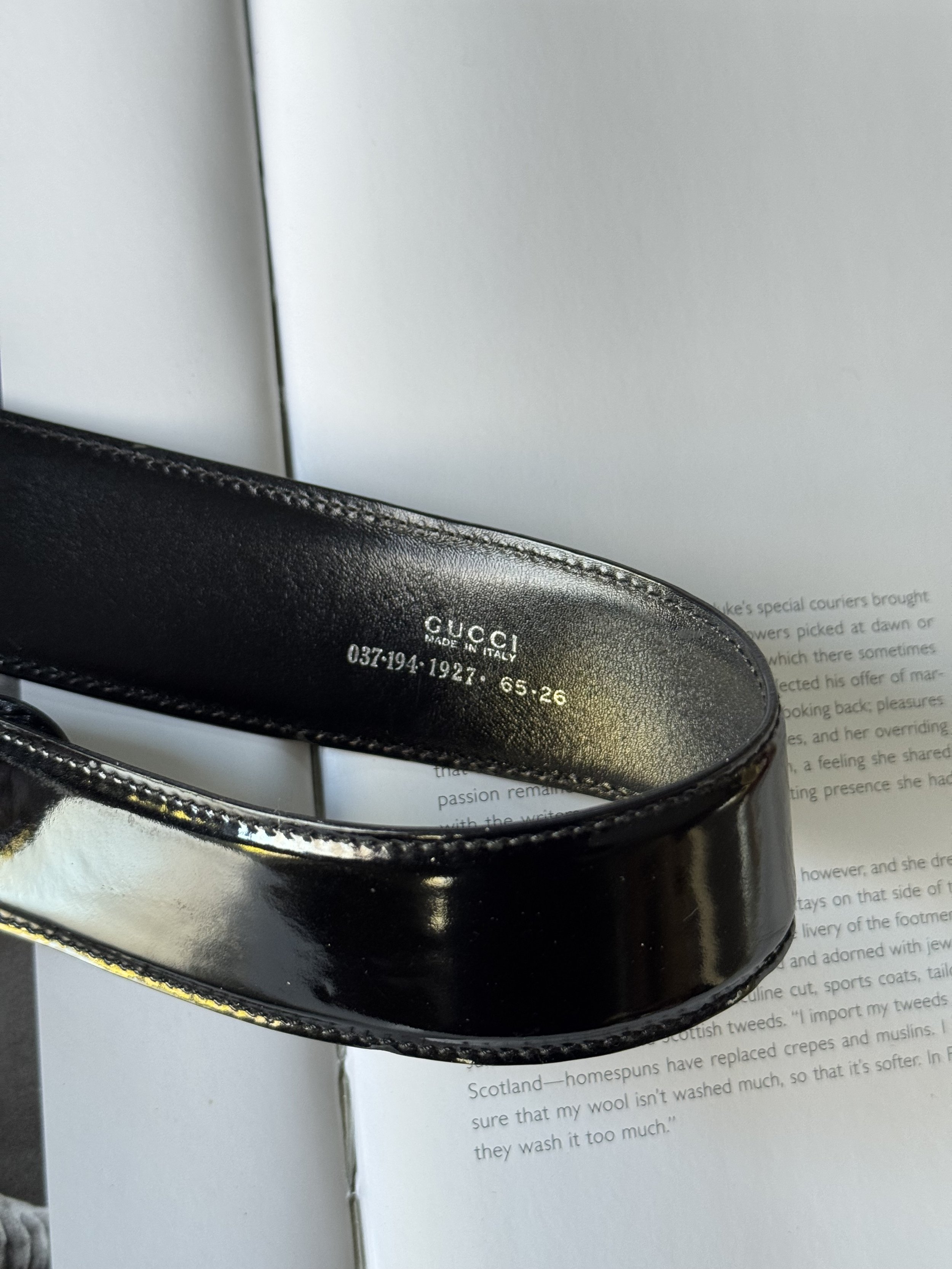 Gucci by Tom Ford Patent Leather Horsebit Belt - 26" - GIMI RARITY