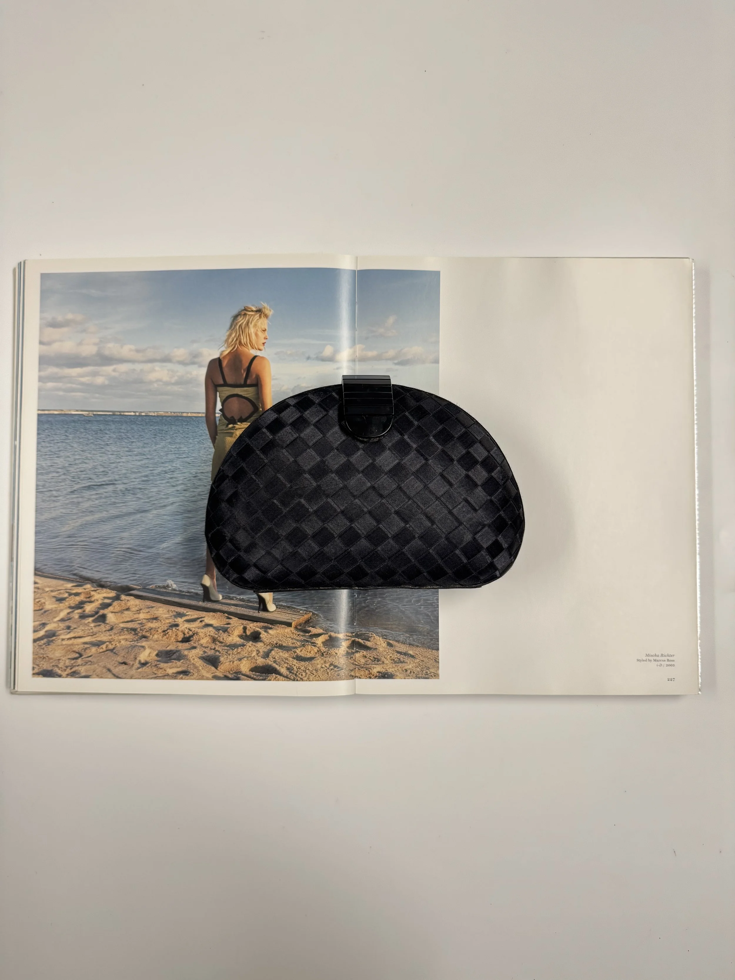 Vintage Black Satin Clutch - GIMI RARITY