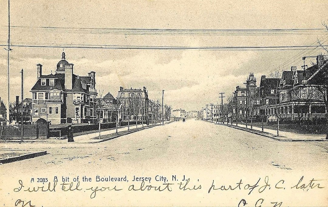&ldquo;I will tell you about this part of J.C: later on.&rdquo; 

A bit of the Boulevard, Jersey City, NJ - postmarked March 18,1906 #wishyouwerehere #jerseycity