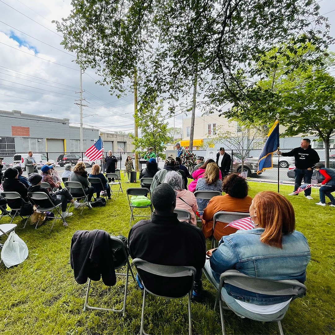 This past Saturday, we gathered to honor the memory of Johnny Enright and Milton Martyniak, two local heroes of WWII, at a heartfelt re-dedication of the long-neglected park that bears their names. With moving words, poetry, community support, and ev