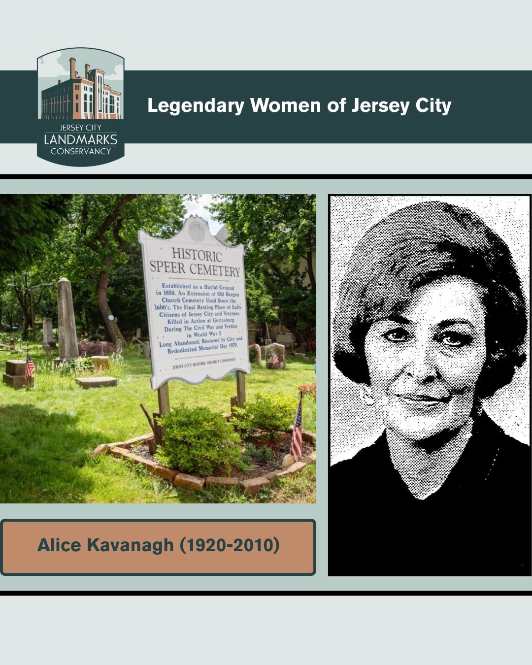 Legendary Women of Jersey City: Alice Kavanagh and Jennifer King of Speer Cemetery

When City Hall announced in 1970 that ancient burial vaults and stone monuments in the 2-acre Speer Cemetery &mdash; located on Vroom Street in the Bergen Square sect