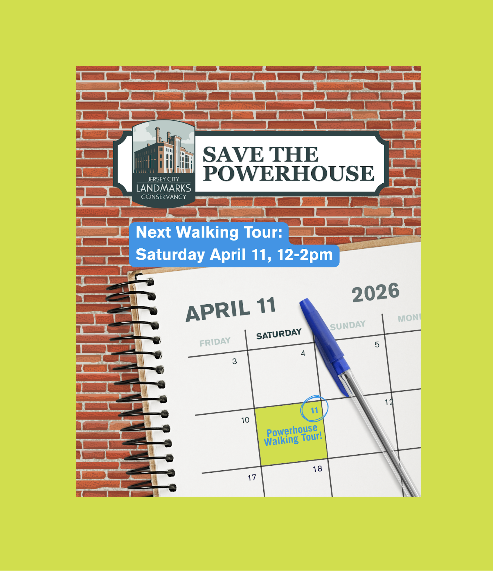 Book Tickets Today for the April 11, 2026 Save the Powerhouse Walking Tour!