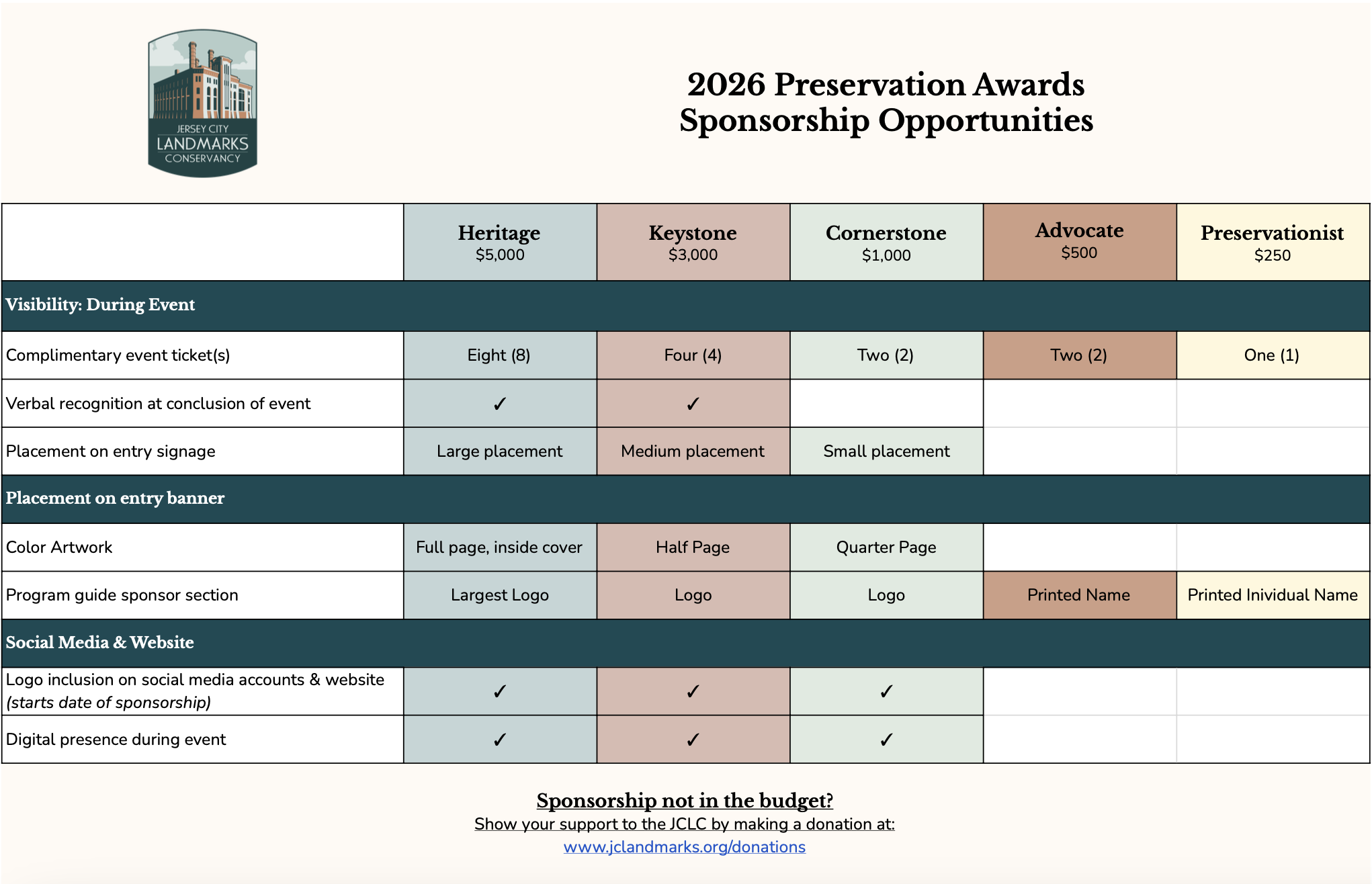 2026 Sponsorship Opportunities