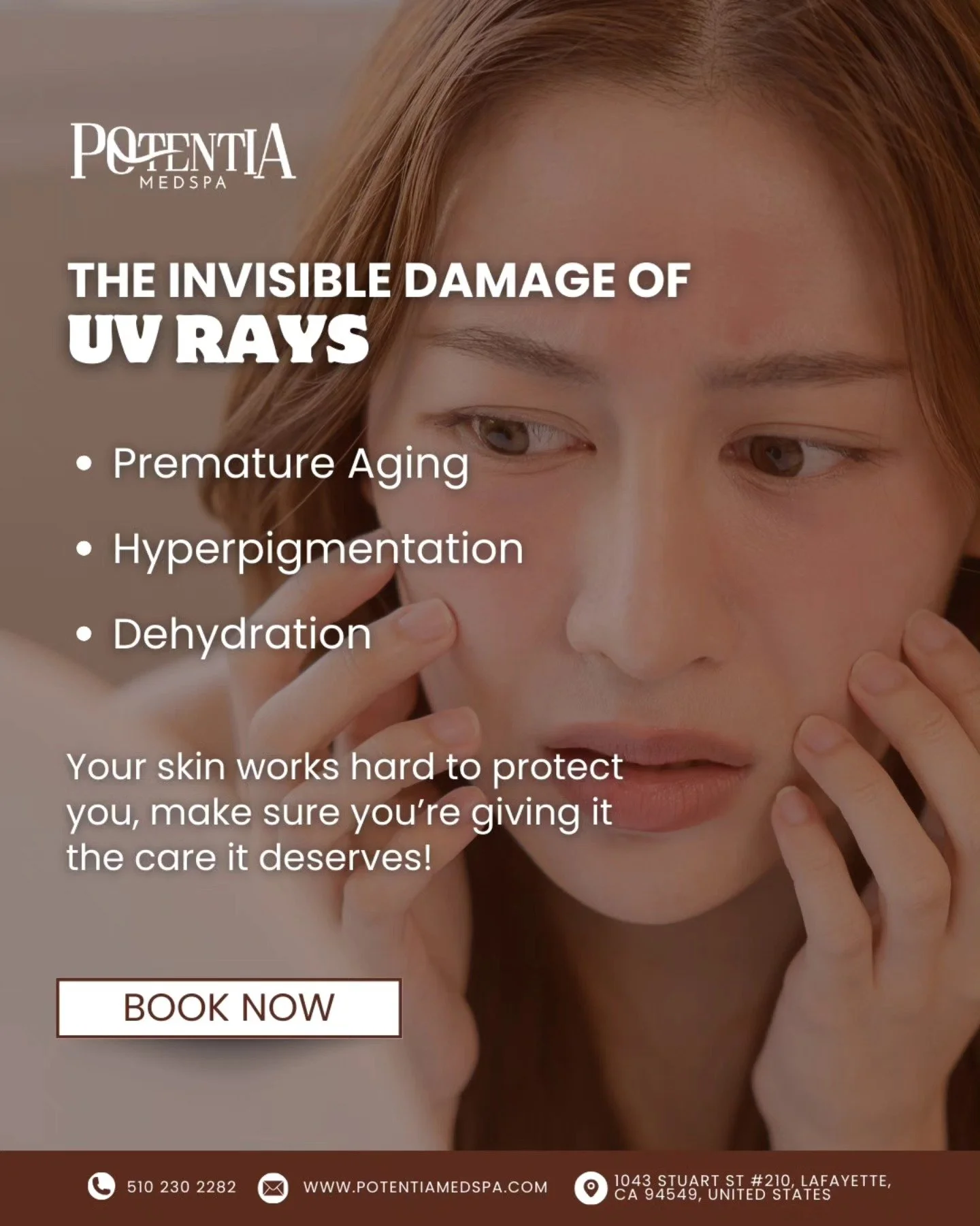 ☀️ The Invisible Damage of UV Rays: Why Daily Protection Matters

Did you know that UV rays are the #1 cause of premature aging and skin damage? 🌞 Even on cloudy days, up to 80% of UV rays can penetrate your skin, leading to:

🔸 Premature Aging: Fi