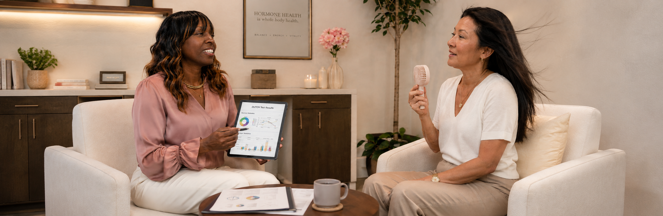 Dr. Vera Singleton consulting with a perimenopause patient in Lafayette, CA