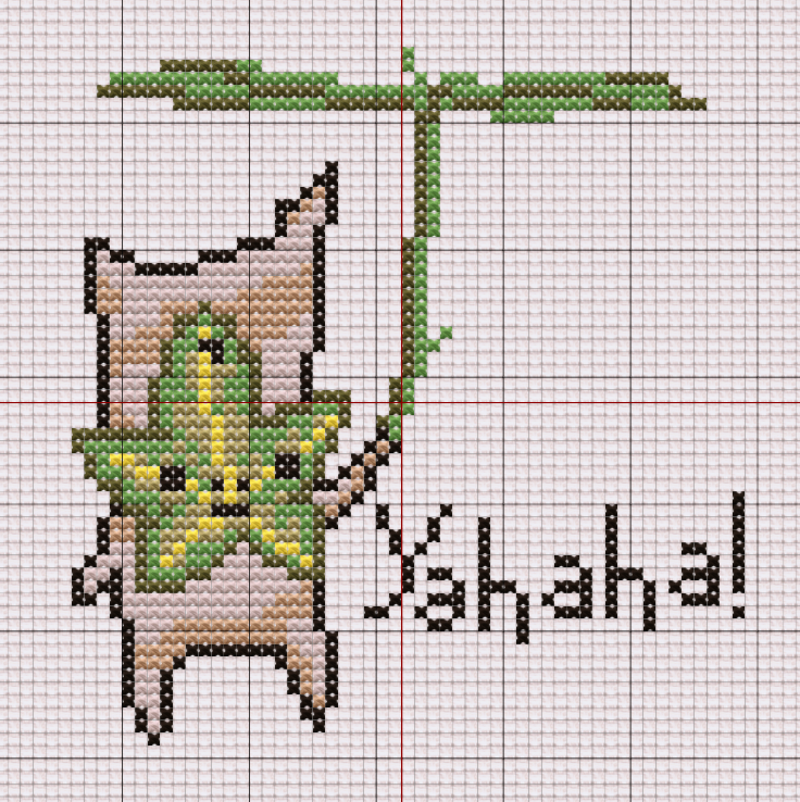 "Yahaha! You found me!" 
Korok Cross-Stitch pattern