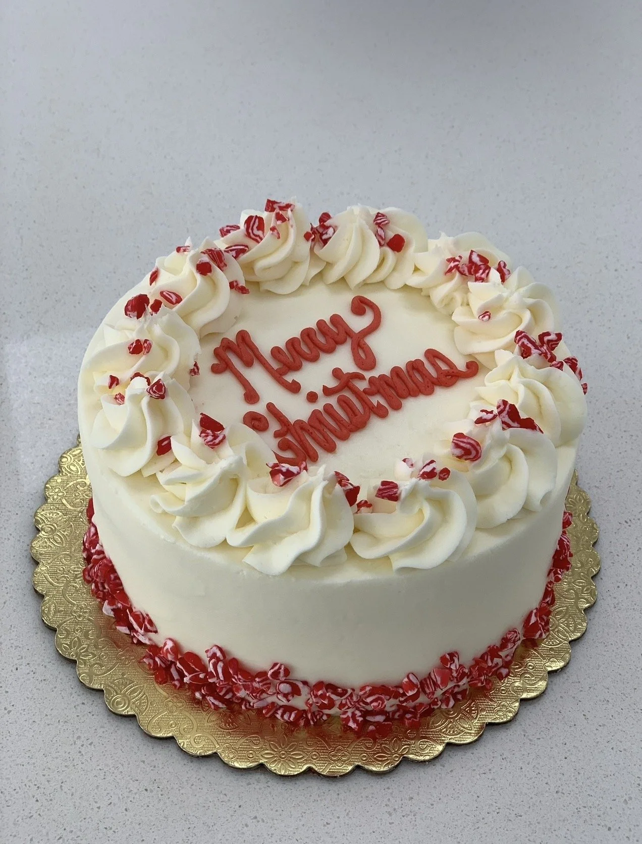 Christmas cake 3 crushed candy cane