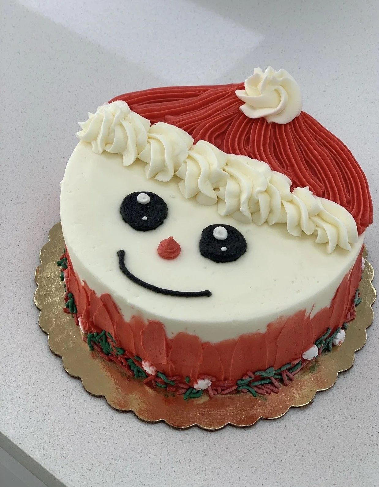 Snowman face cake