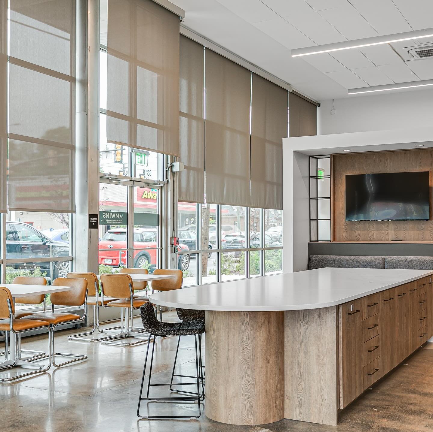Wow wow wow! Our Special Projects team recently completed a full transformation of the historic Maaco Bodyshop building into a sleek new office space for @amwinsgroupinc located in Scott&rsquo;s Addition. The 9,000 s.f. space includes conference room