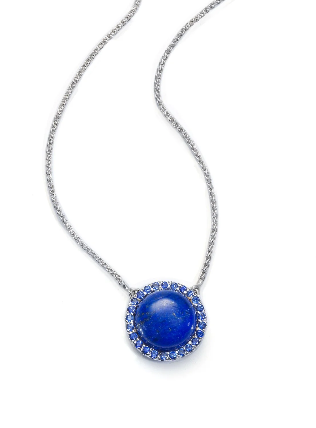Color Candy Frame Necklace with Lapis and Blue Sapphire