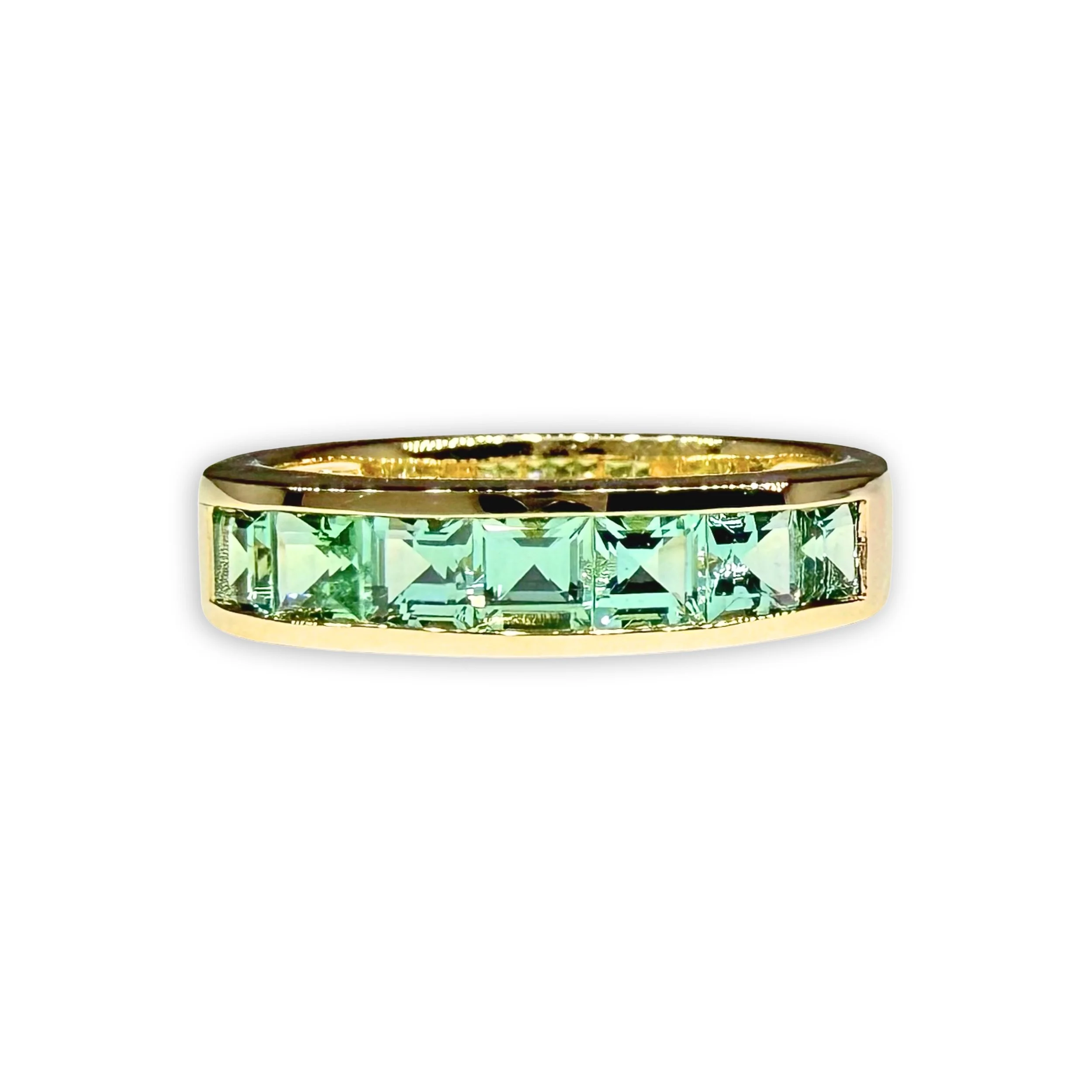 Large Square Stacker with Minty Green Tourmaline