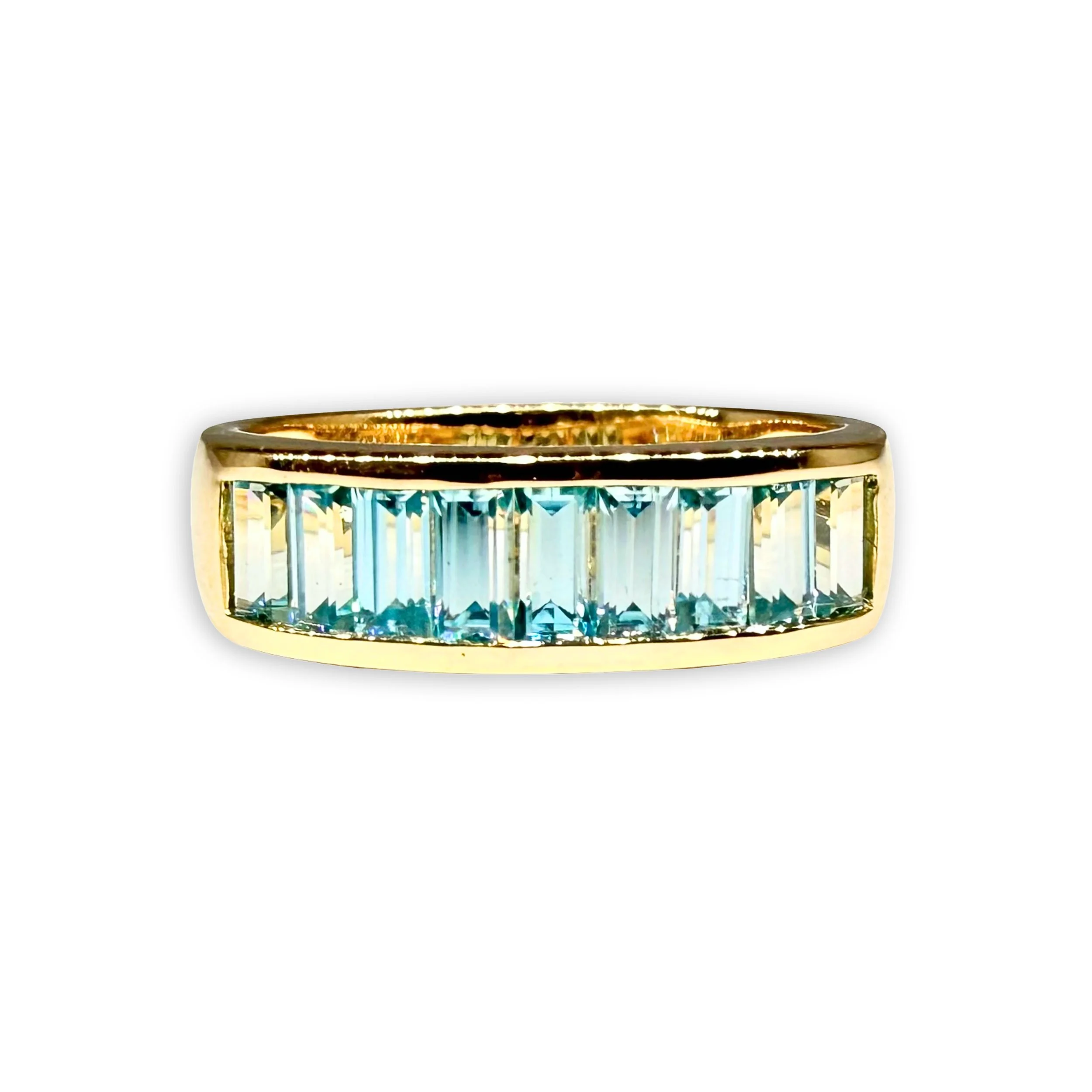 Small Baguette Stacker with Blue Zircon