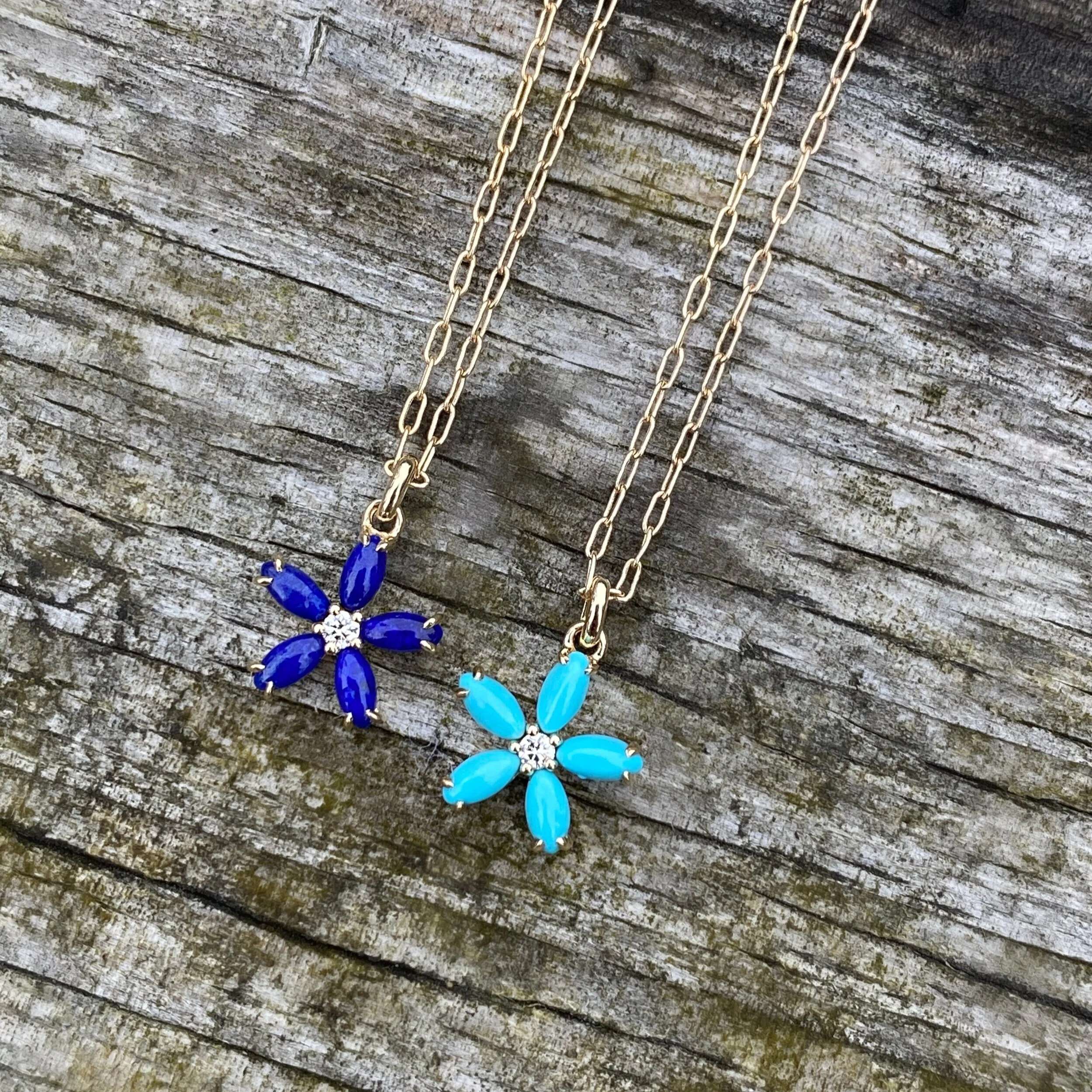Moval Floral Necklace with Turquoise — jane taylor jewelry