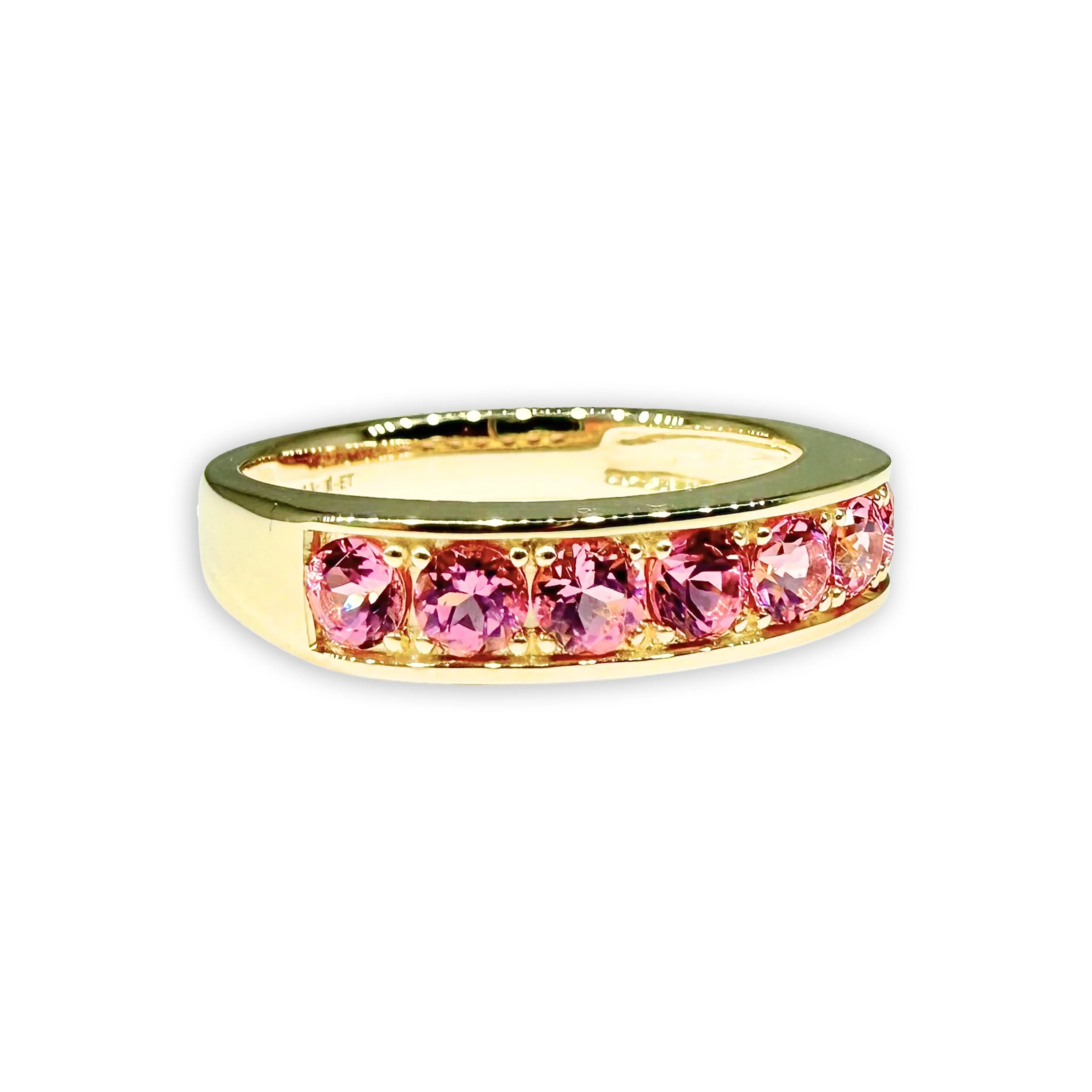 Large Round Stacker with Pink Tourmaline