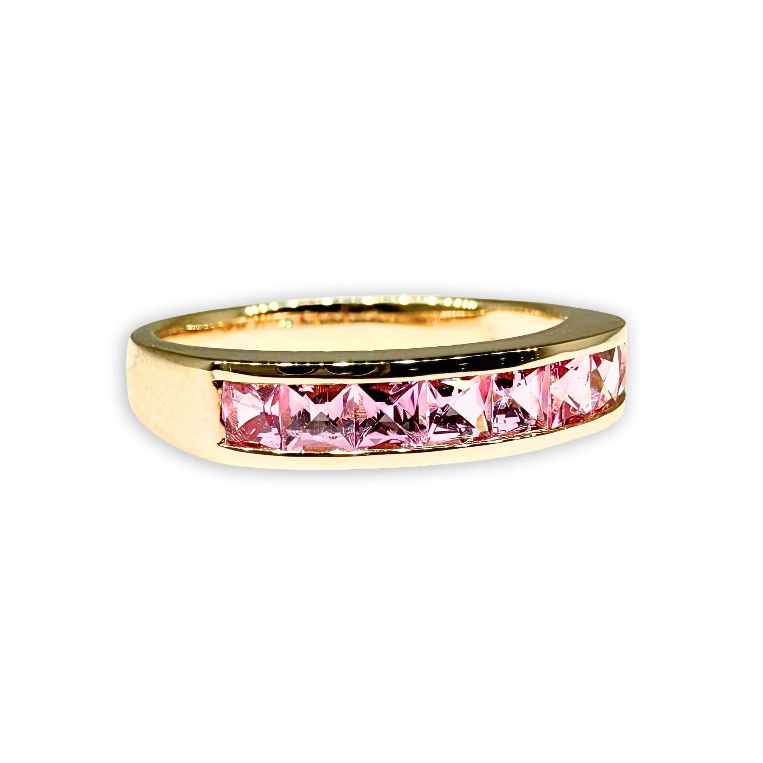 Medium Square Stacker with Pink Tourmaline