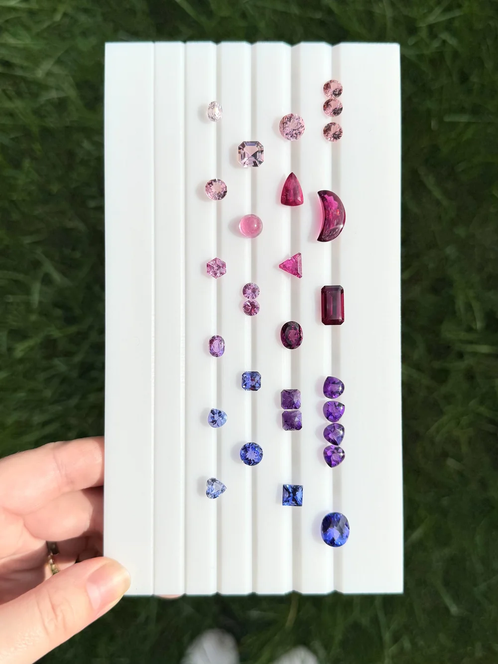 A vibrant Barbie pink hexagonal sapphire, from Jane Taylor's gem