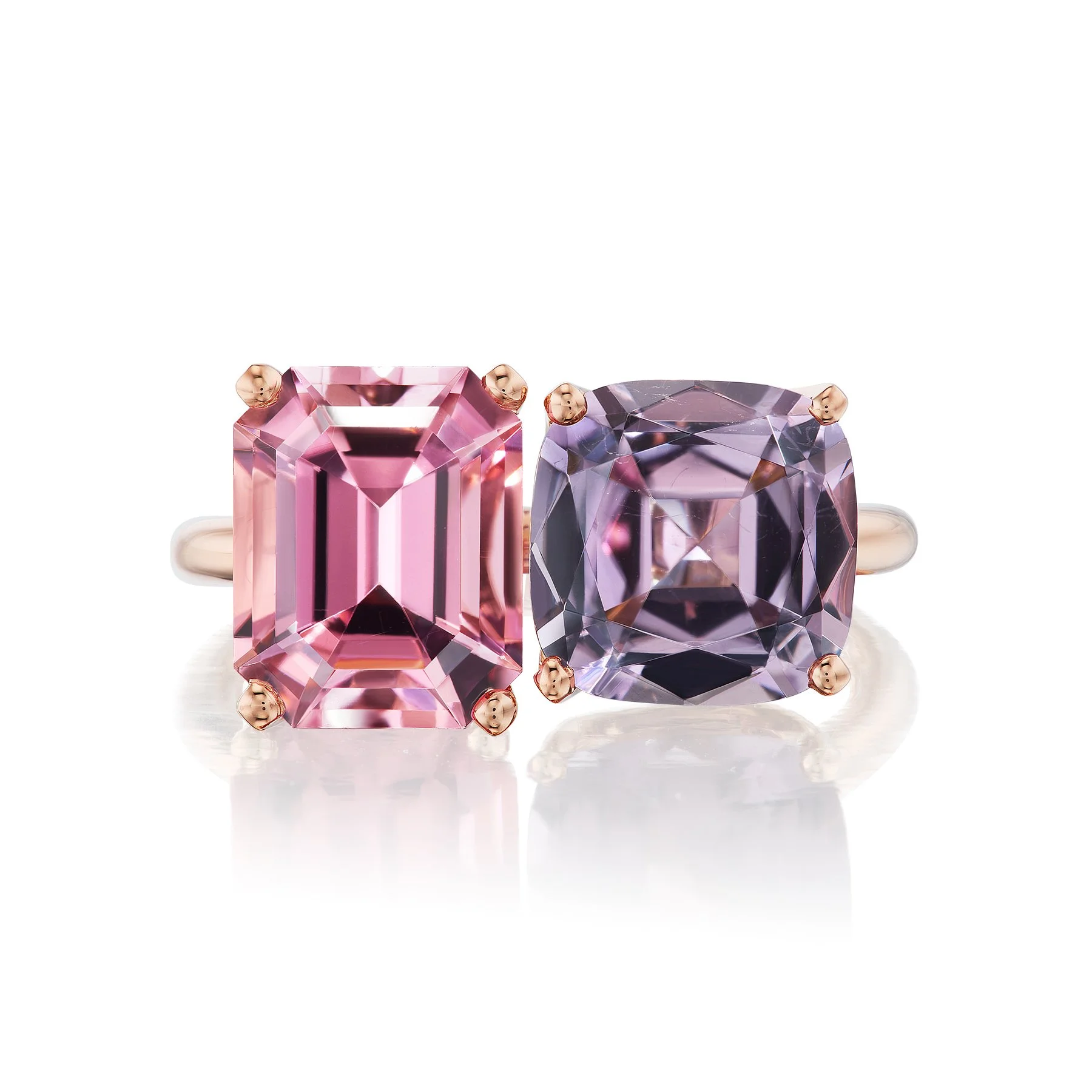 2-Stone Ring with Pink & Purple Tourmaline - One of a Kind