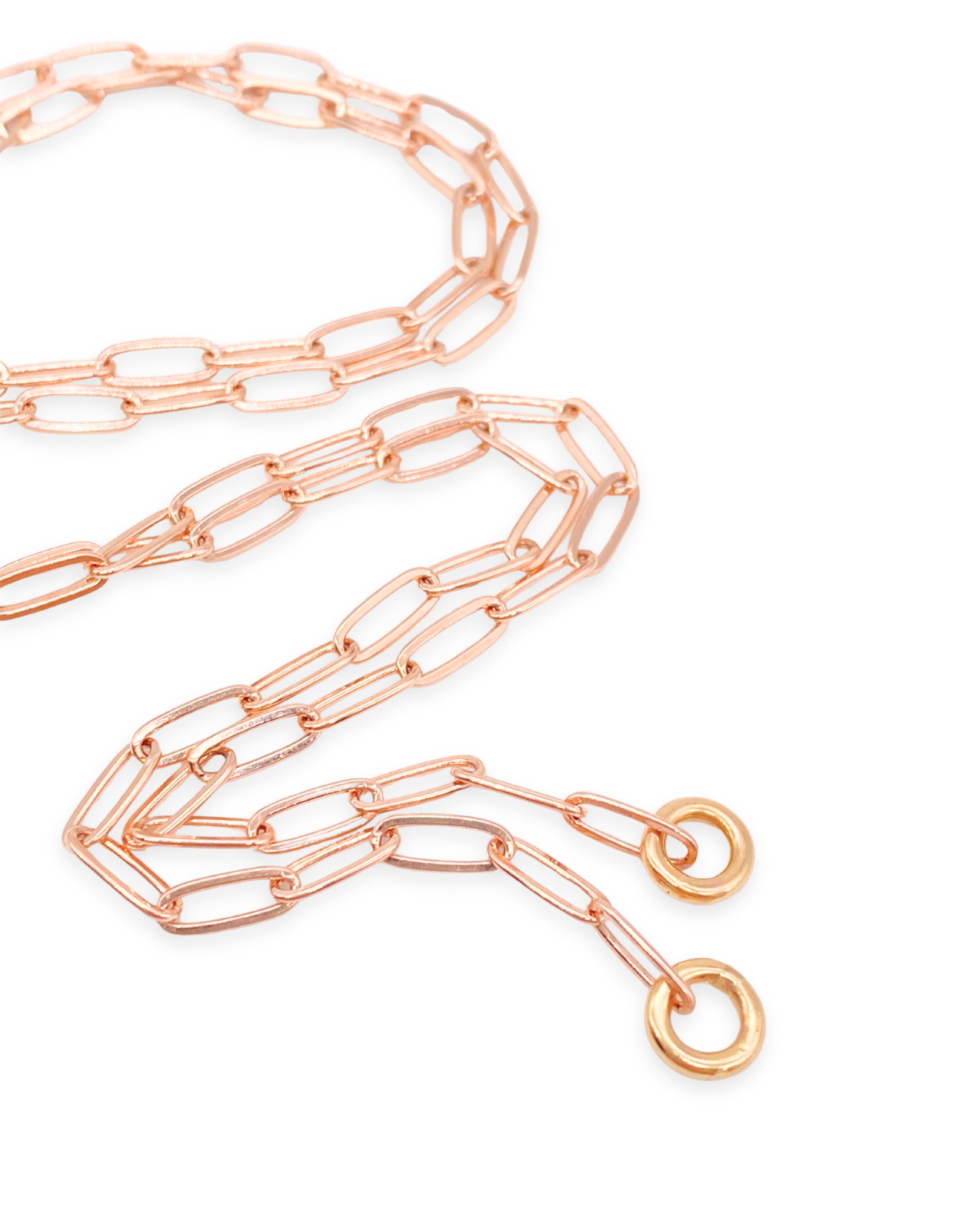 33-Inch Large Paperclip Chain in Rose Gold