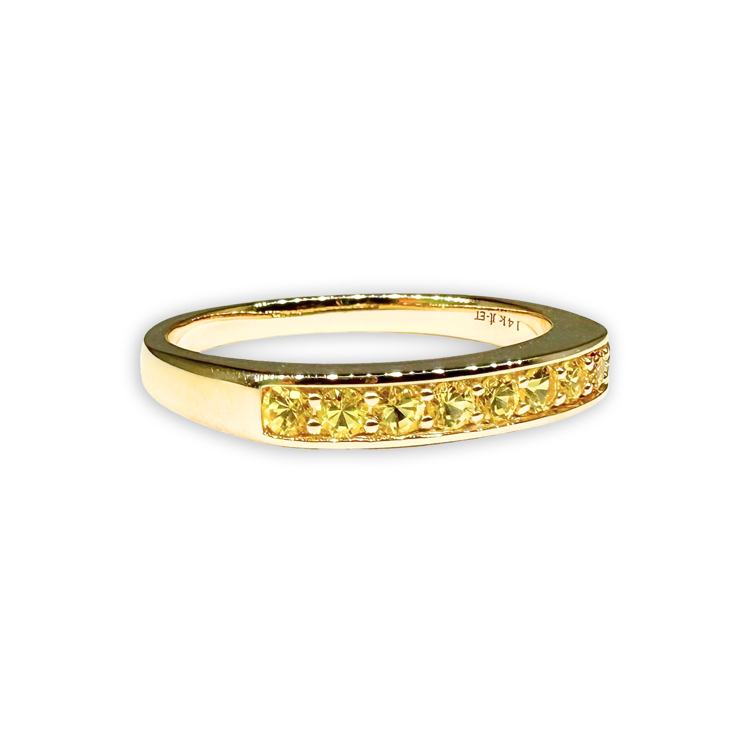 Small Round Stacker with Yellow Sapphire