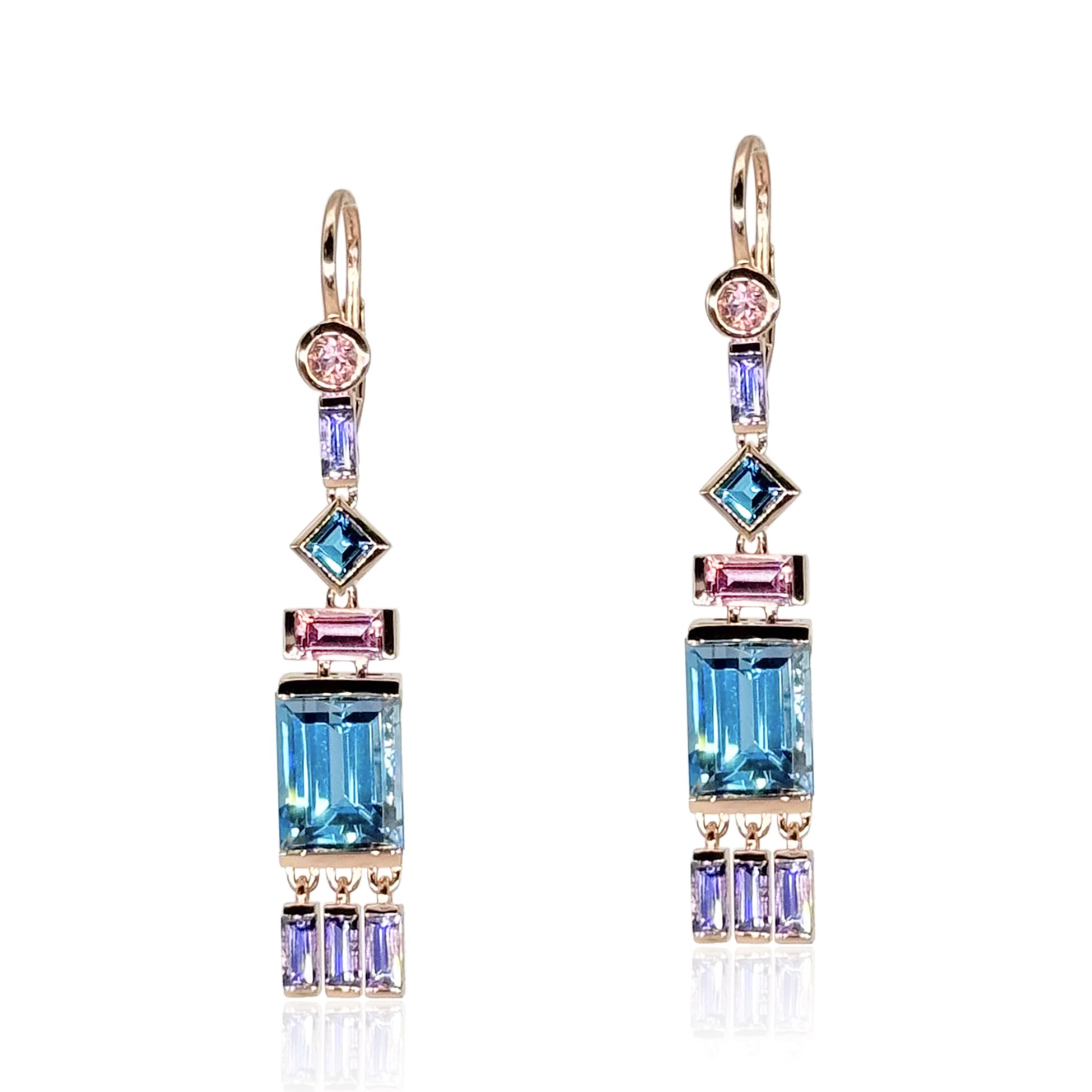 Tassel Earrings with London Blue Topaz & Iolite - One of a Kind
