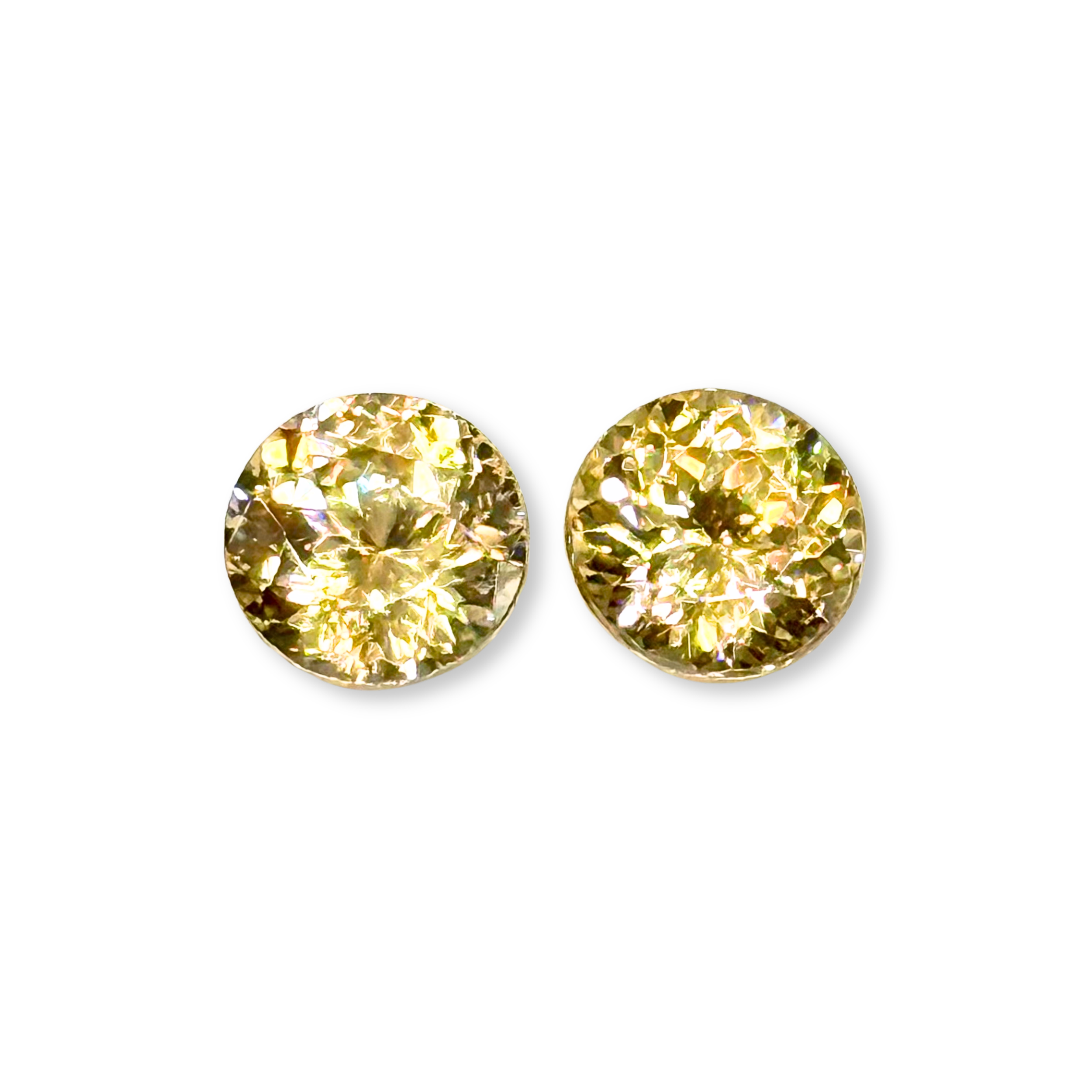 Wheat Zircon - Pair of Rounds
