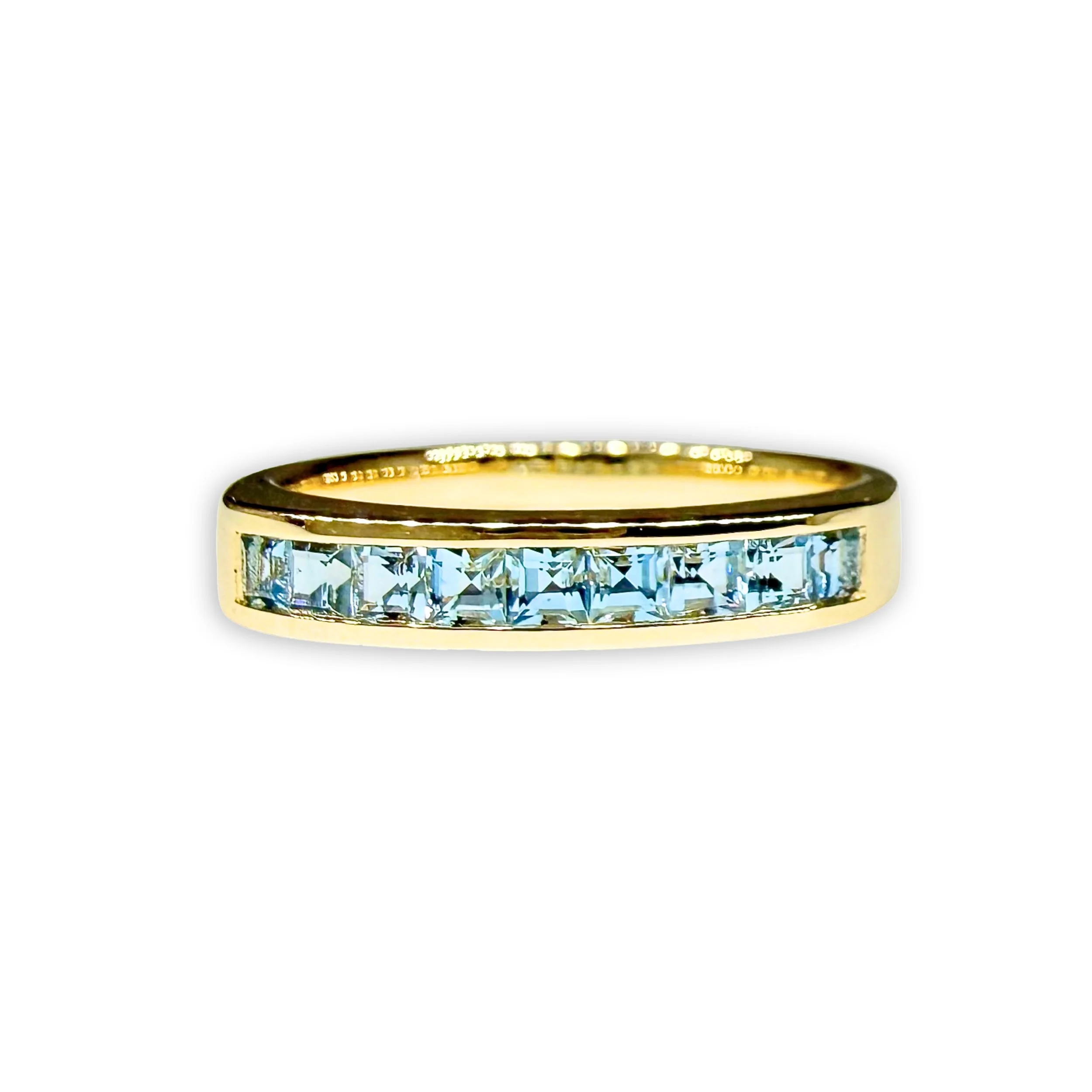 Small Square Stacker with Aquamarine