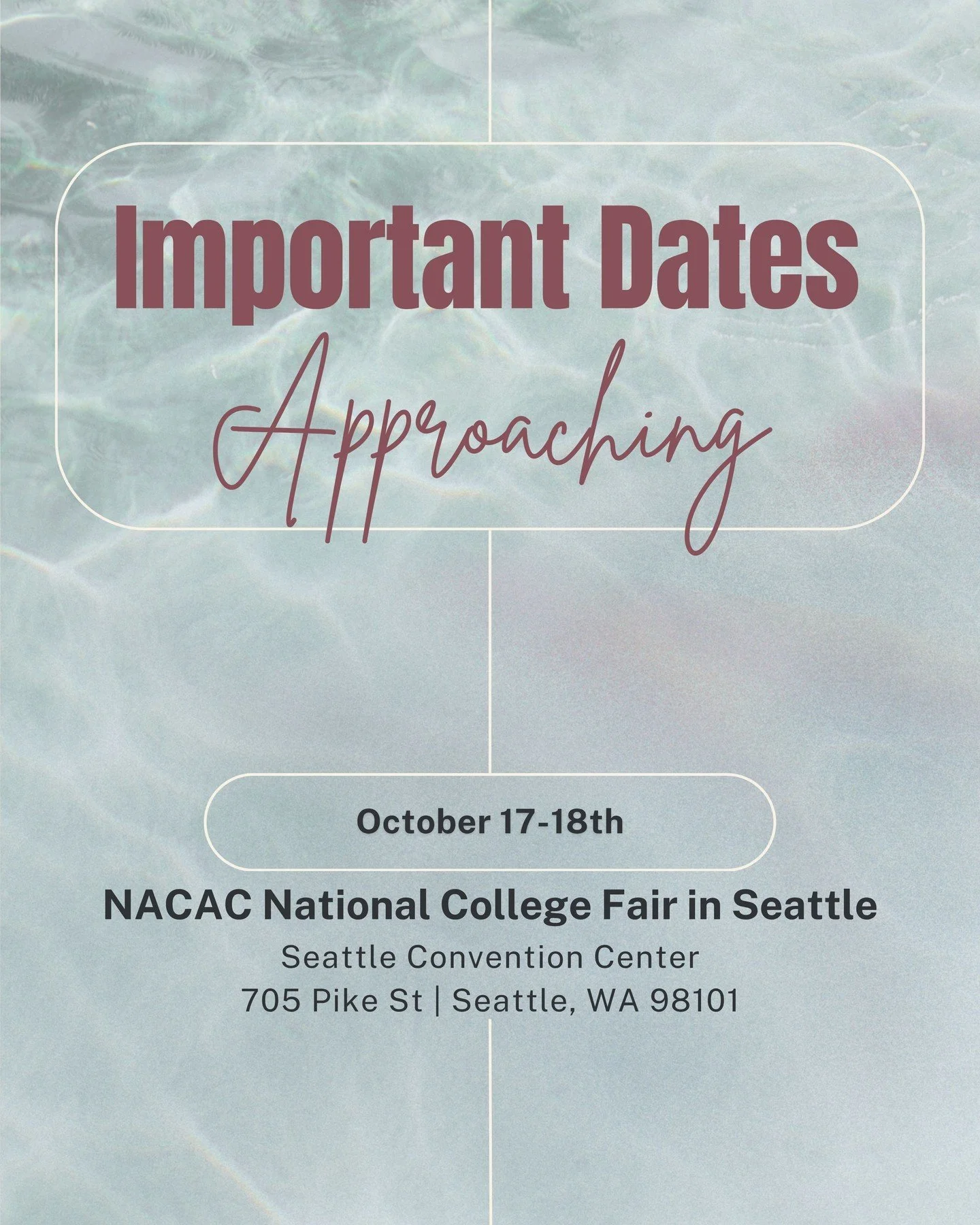 The National Association for College Admissions Counselors (NACAC) is bringing its annual college fair to Seattle next week! This is a fantastic opportunity to explore, talk to college representatives, and show your interest in your top colleges. Bef