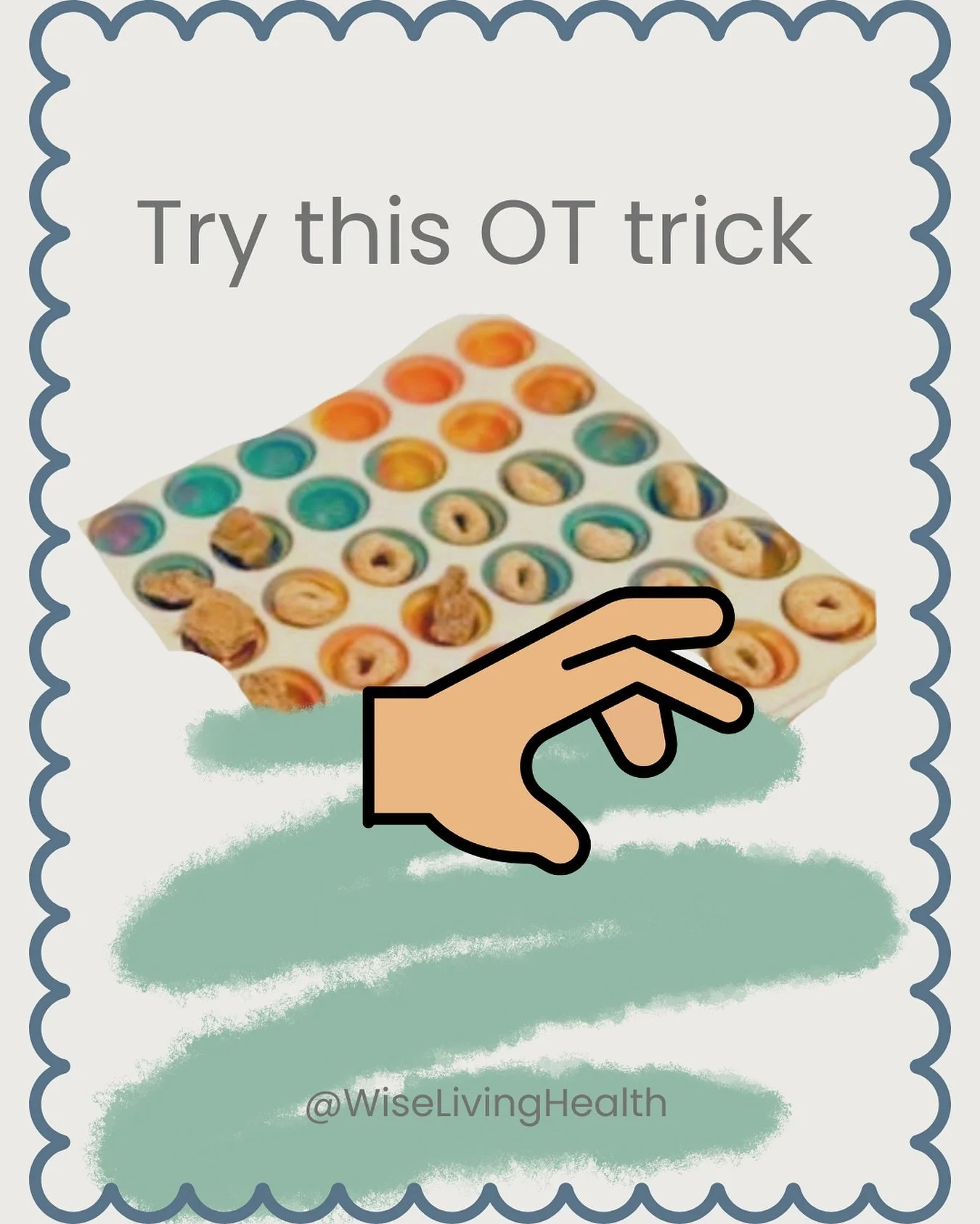 Ever wonder how to help your child develop a grasp without worksheets or drills? 

Here&rsquo;s one of my favorite OT approved, play-based tricks:
👉🏼Flip a pop-it upside down 
👉🏼Place small foods like puffs or Cheerios into the holes
👉🏼 Encoura