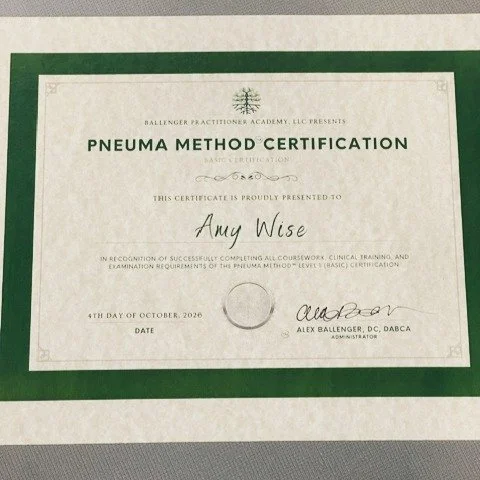 ✨ I added another certification to my toolbox this weekend&mdash;but this one is especially meaningful to me.

I am officially certified in the Pneuma Method, a method that incorporates muscle response testing through physical, nutritional, emotional