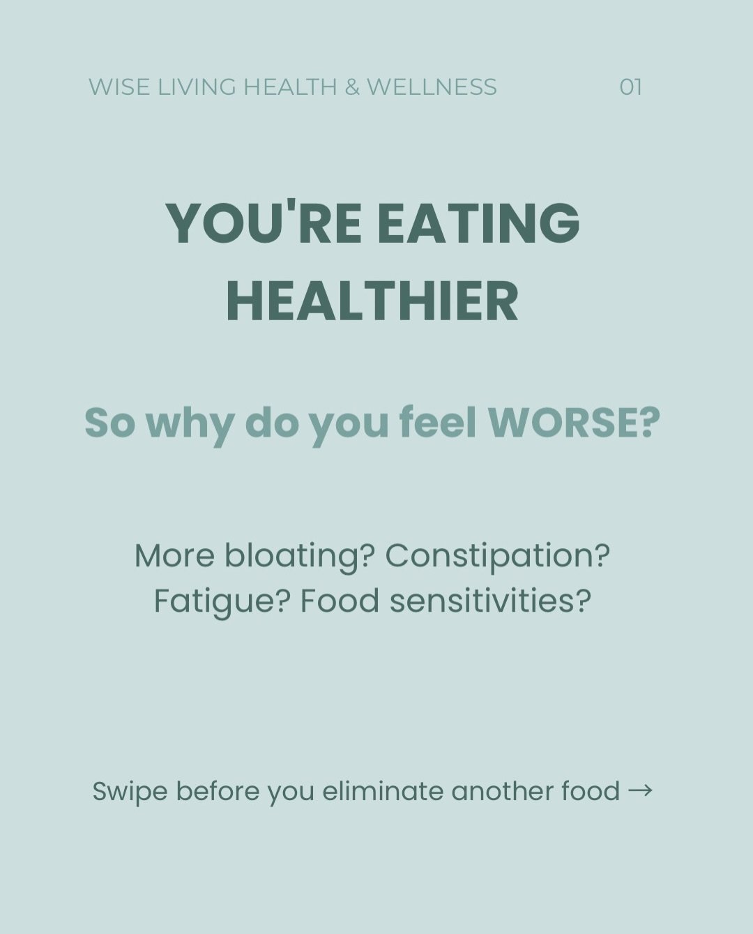 You&rsquo;re eating all the right foods&hellip; so why aren&rsquo;t you feeling better? 👀

More whole foods. More fiber. Less processed food. Maybe you&rsquo;ve even eliminated gluten, dairy, or other foods hoping to finally feel better.

But the bl