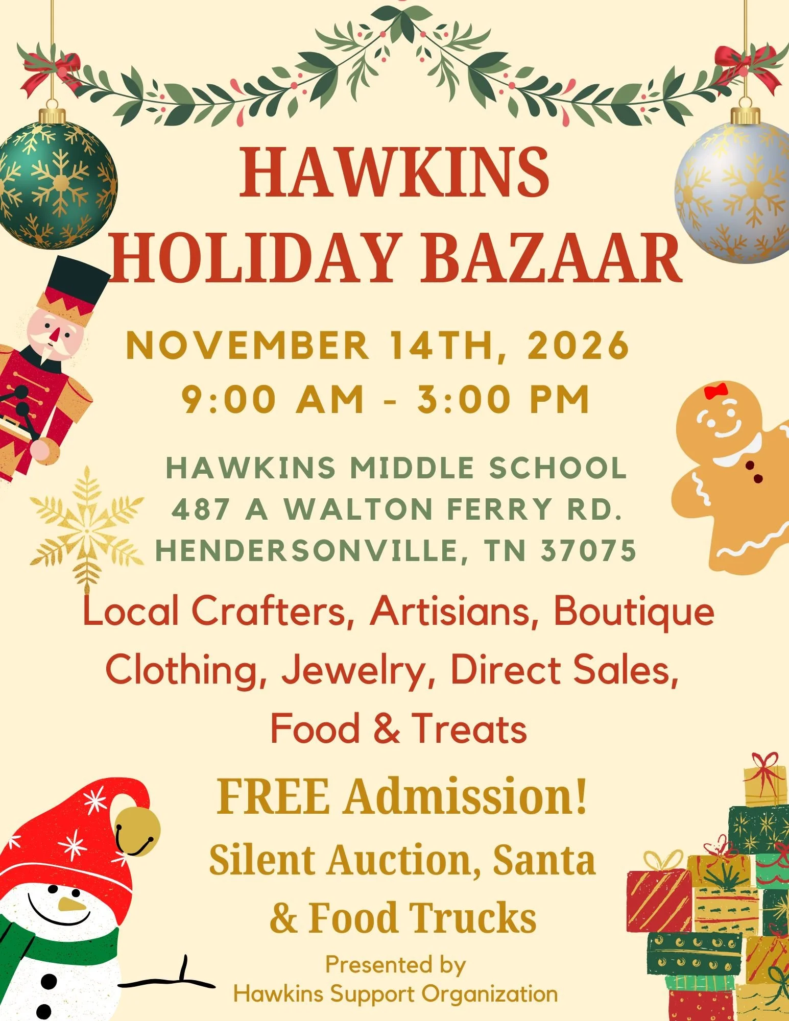 Hawkins Holiday Bazaar &amp; Silent Auction!
