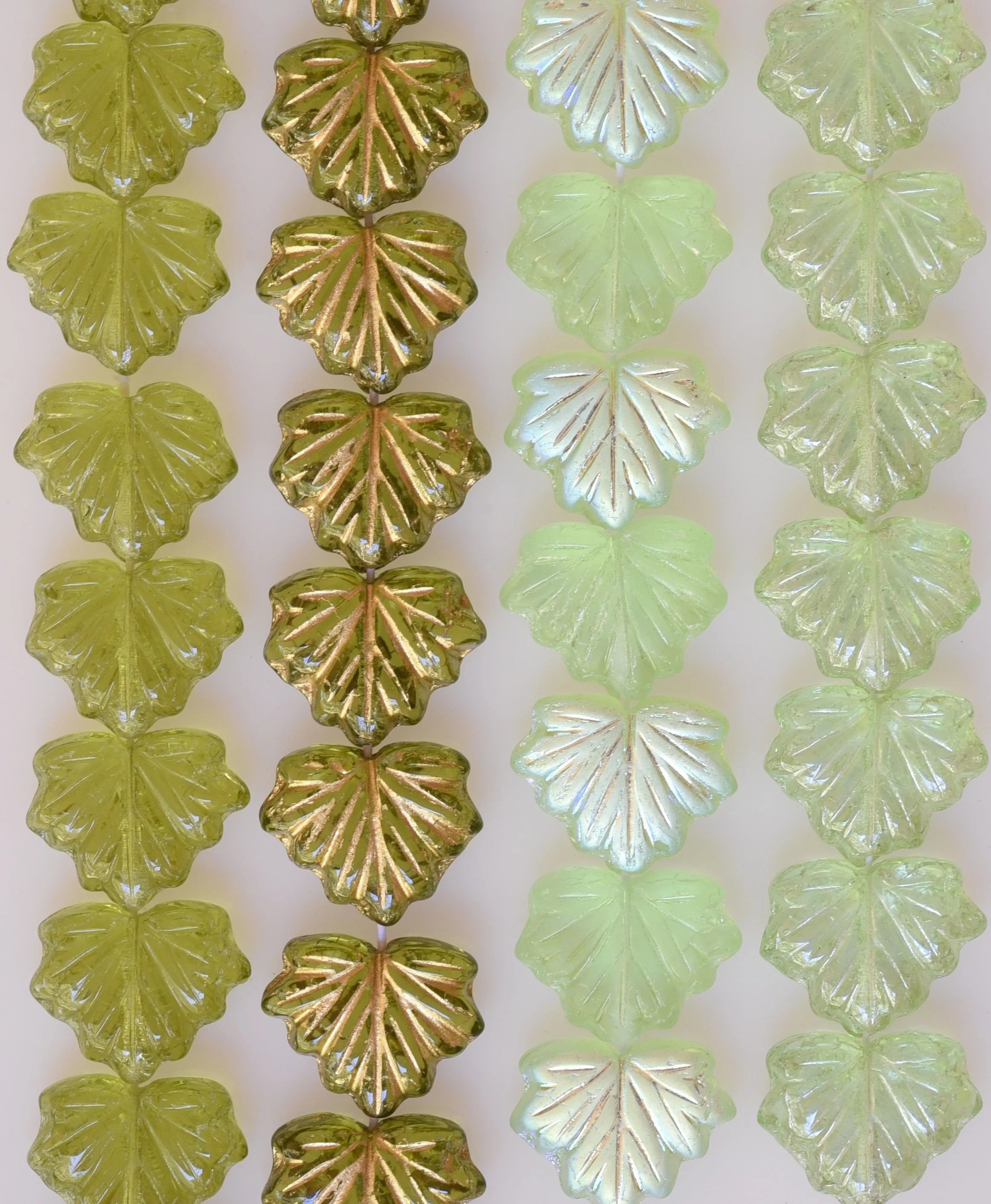 #CZ-934 Maple Leaf Czech Glass Beads with vertical hole, size 13 x 10mm - 60 beads