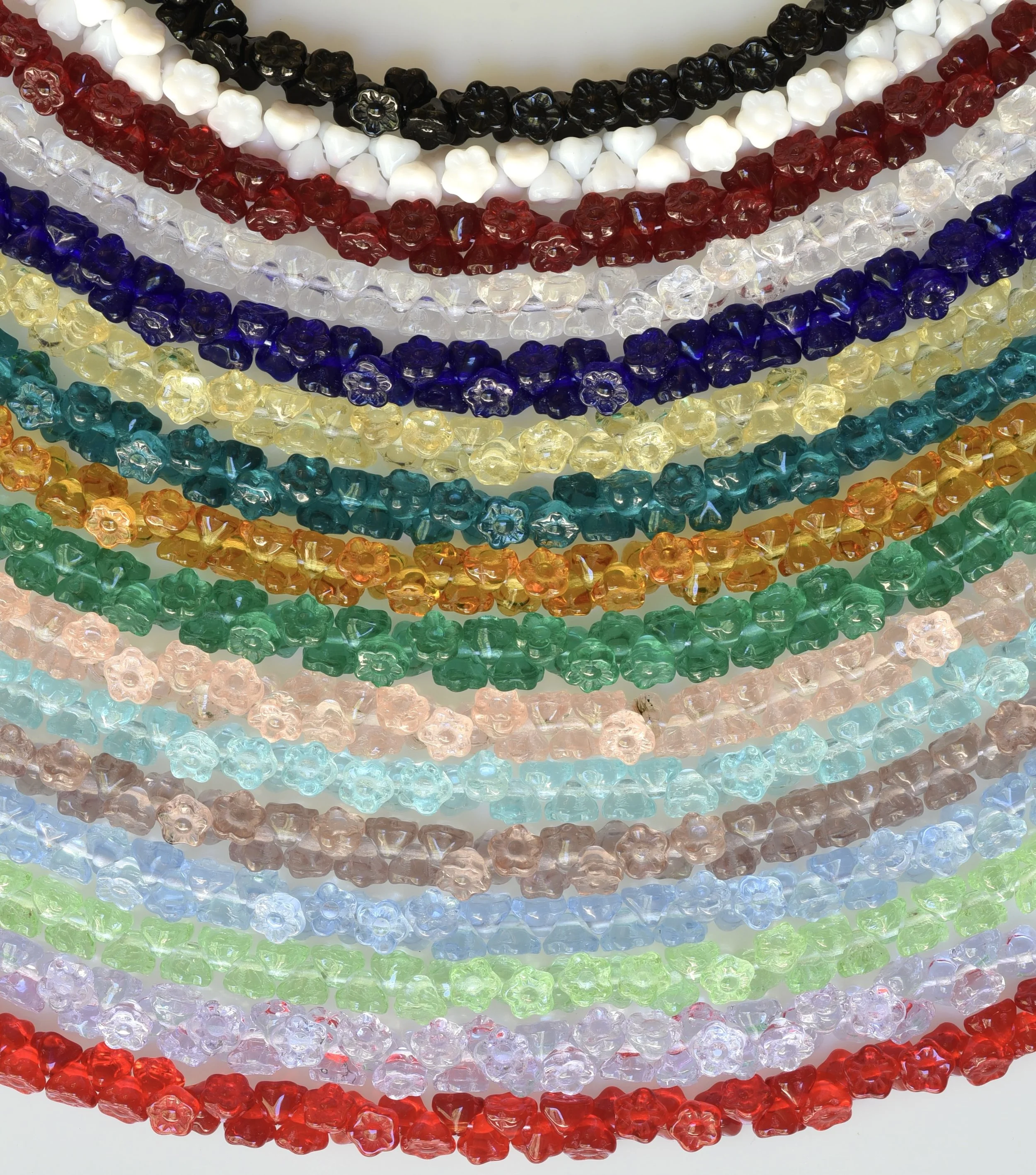 CZ-566-BUD Flower Bud beads 7mm. Regular Colors - 300 beads