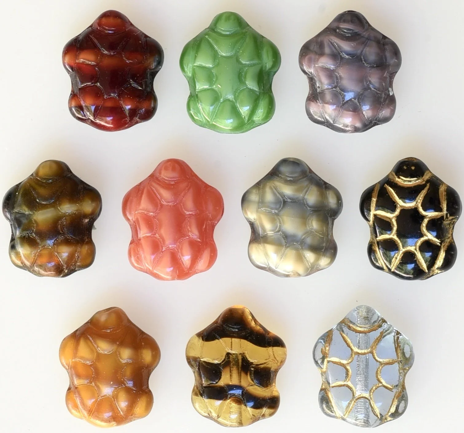 CZ-749 13mm turtle beads - 150 beads